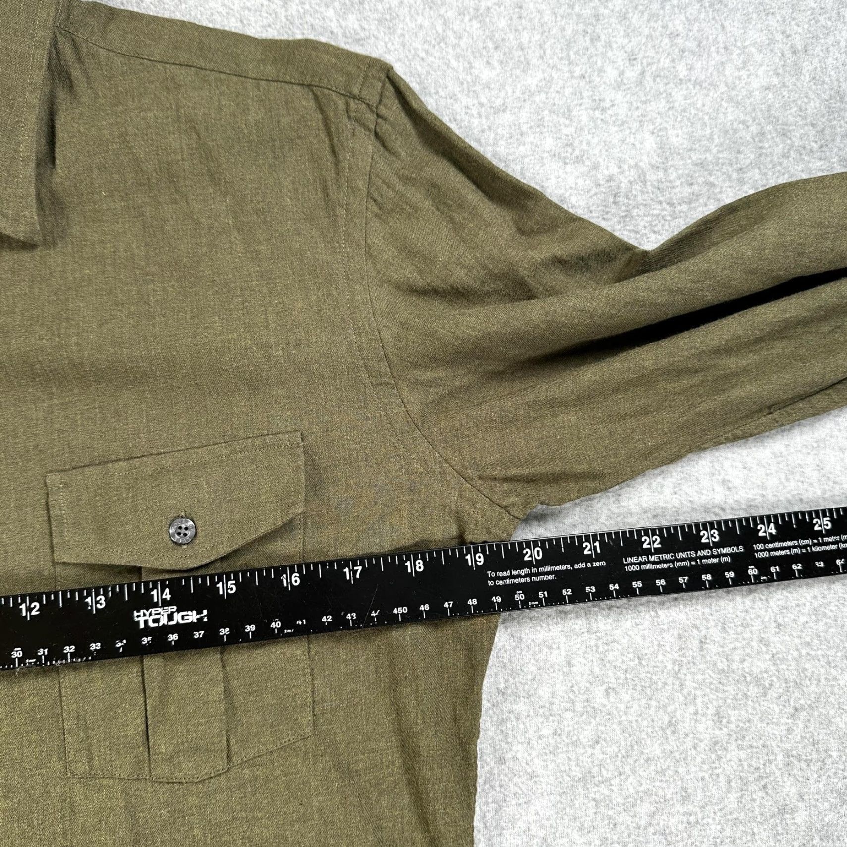 Olive Teddy Stratford Shirt Mens Small Olive Green Cotton Button Front Hidden Zip Size US S / EU 44-46 / 1 - 5 Thumbnail