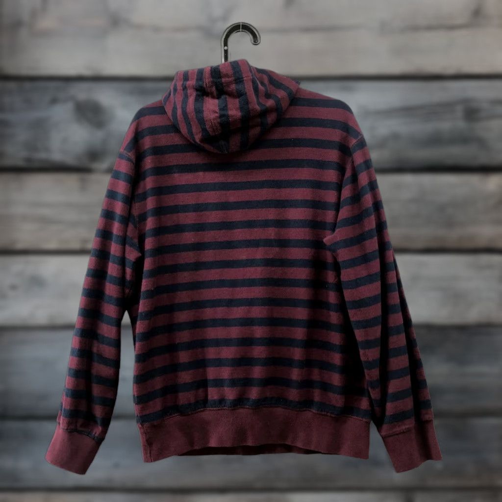 Vintage Fisher And Bennet Hoodie Mens L Burgundy Blue Stripe Pullover Cotton Sweatshirt Size US L / EU 52-54 / 3 - 1 Thumbnail