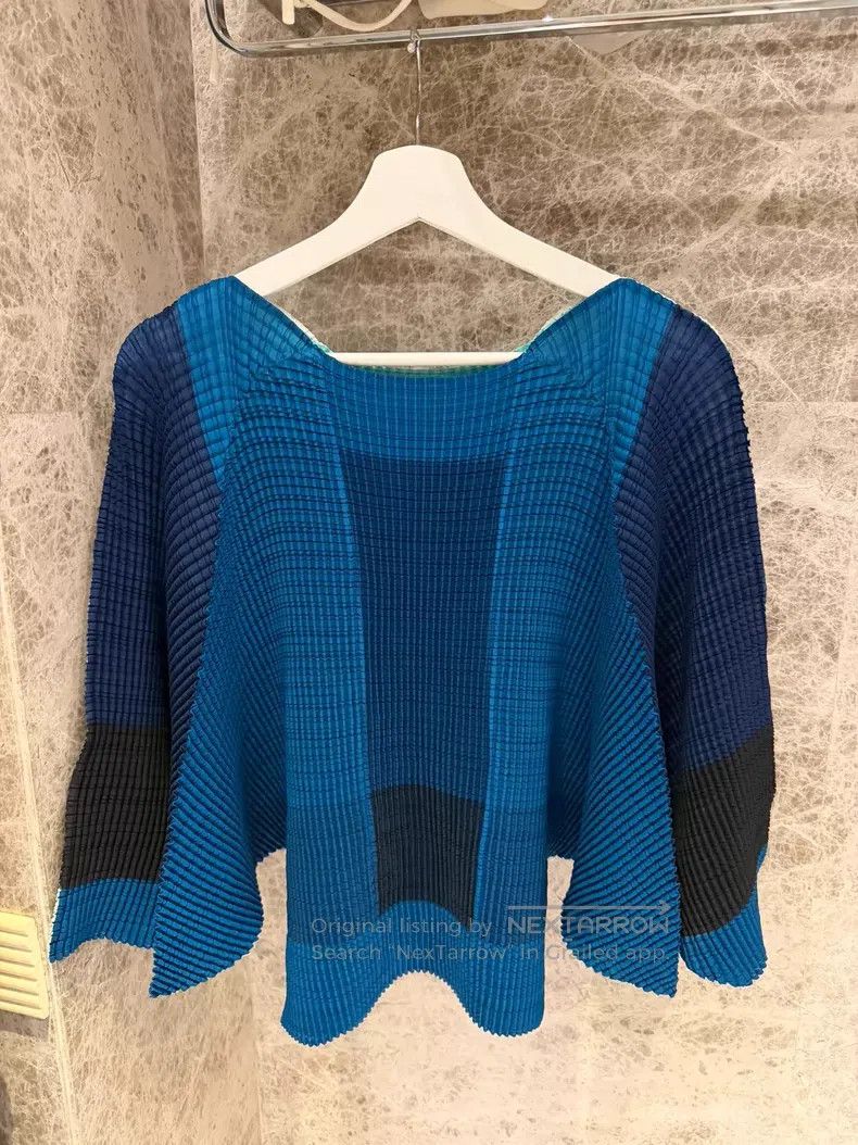 Issey Miyake Issey Miyake Color Block Knit Top Blue Green Black Size M / US 6-8 / IT 42-44 - 2 Thumbnail