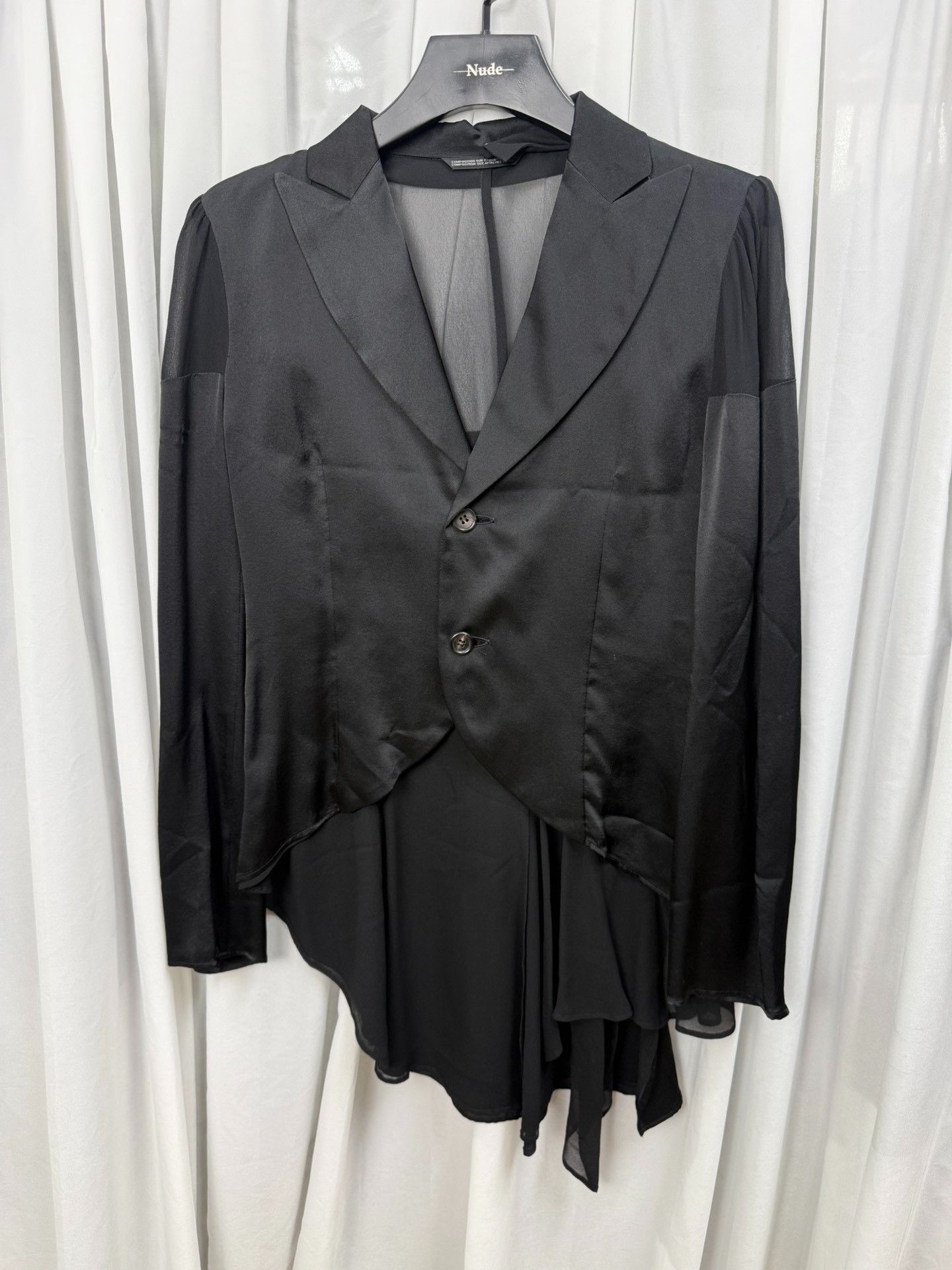 Yohji Yamamoto Yohji Yamamoto Noir Silk Tulle Blazer Size US L / EU 52-54 / 3 - 1 Thumbnail