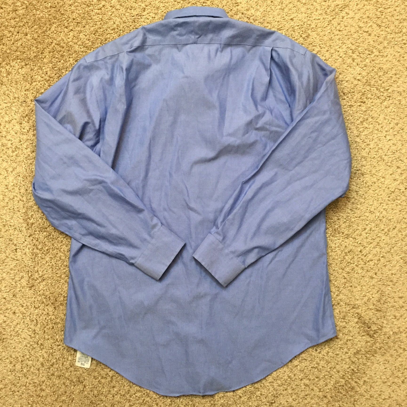 Lands' End Lands End Shirt Mens 16.5 Blue Long Sleeve Button-Front Pinpoint Oxford - Button-Up, Cotton, Collar, Solid, 16.5, Mens Size US XL / EU 56 / 4 - 6 Thumbnail