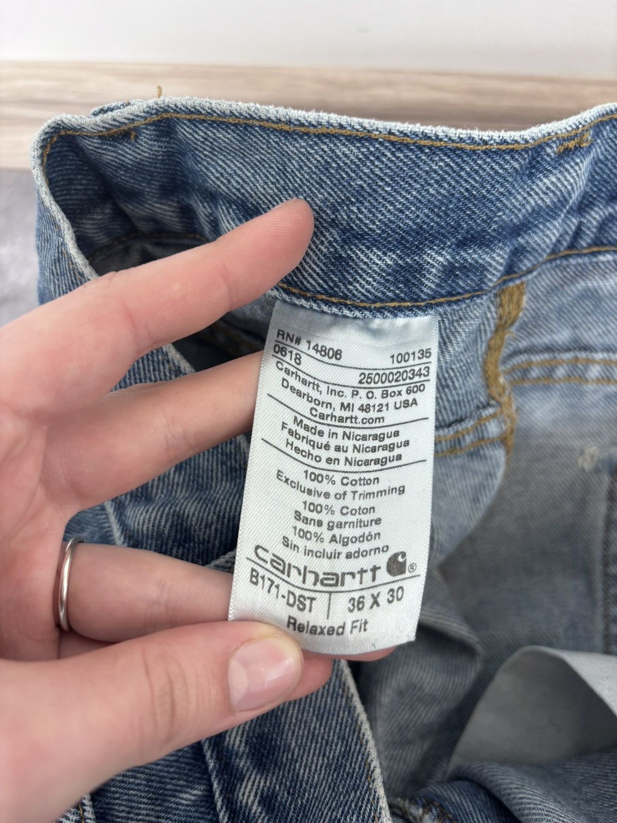 Carhartt Carhartt Men’s Denim Jeans B171 DST Relaxed Fit Distressed Size US 36 / EU 52 - 19 Thumbnail