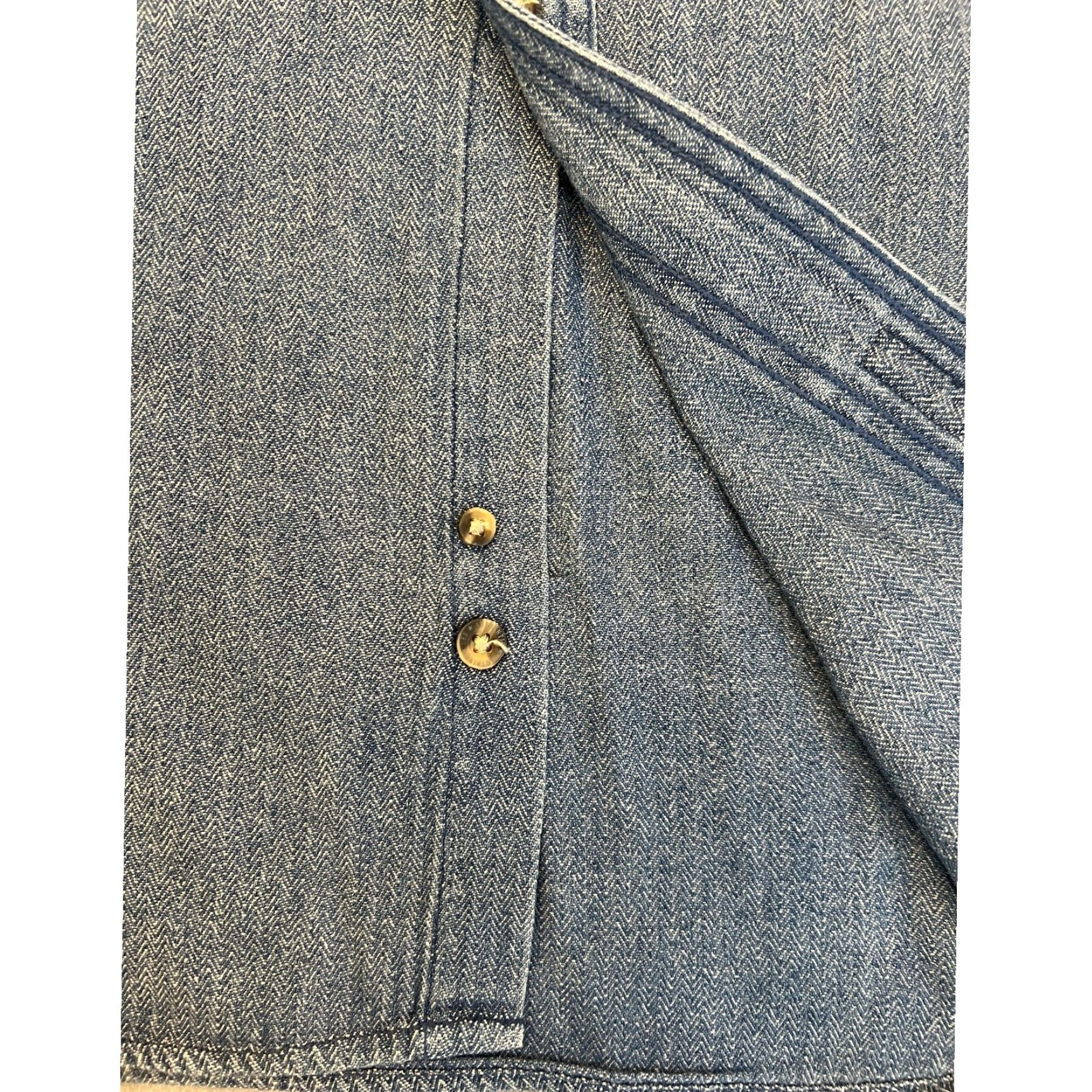 Lee Lee Shirt Mens XL Long Sleeve Pocket Chambray Button-Down Herringbone Blue Size US XL / EU 56 / 4 - 6 Thumbnail