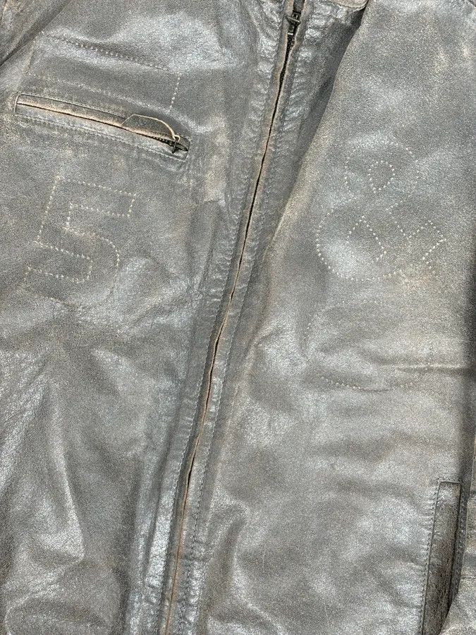 Dolce & Gabbana 1990s Dolce & Gabbana Avant-Garde Grey Moto Leather Jacket Size US L / EU 52-54 / 3 - 9 Thumbnail