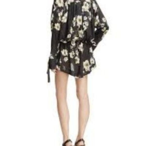 Free People Free People Tucson Dreams Floral Black Tunic Top Size S / US 4 / IT 40 - 6 Thumbnail