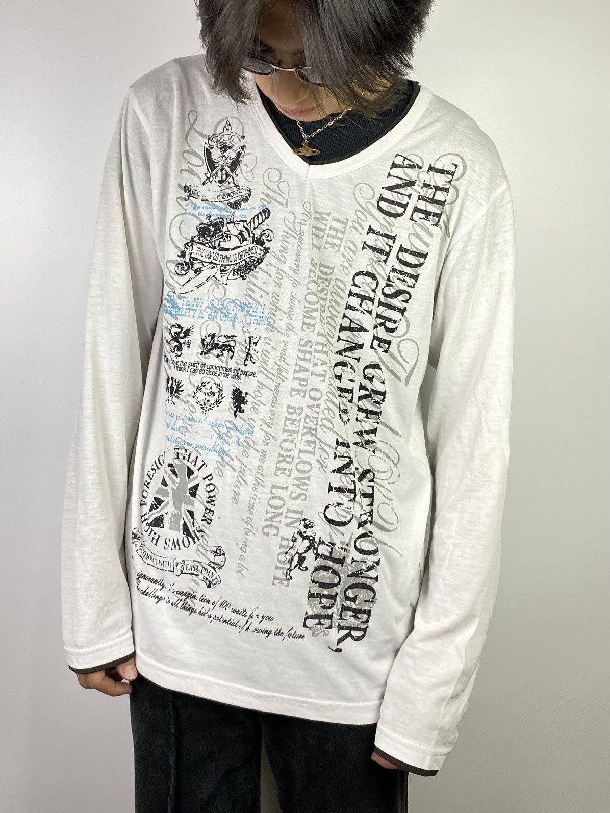 If Six Was Nine × Japanese Brand × Le Grande Bleu (L.G.B.) 2000s timestep japanese poem longsleeve ifsixwasnine style Size US L / EU 52-54 / 3 - 6 Thumbnail