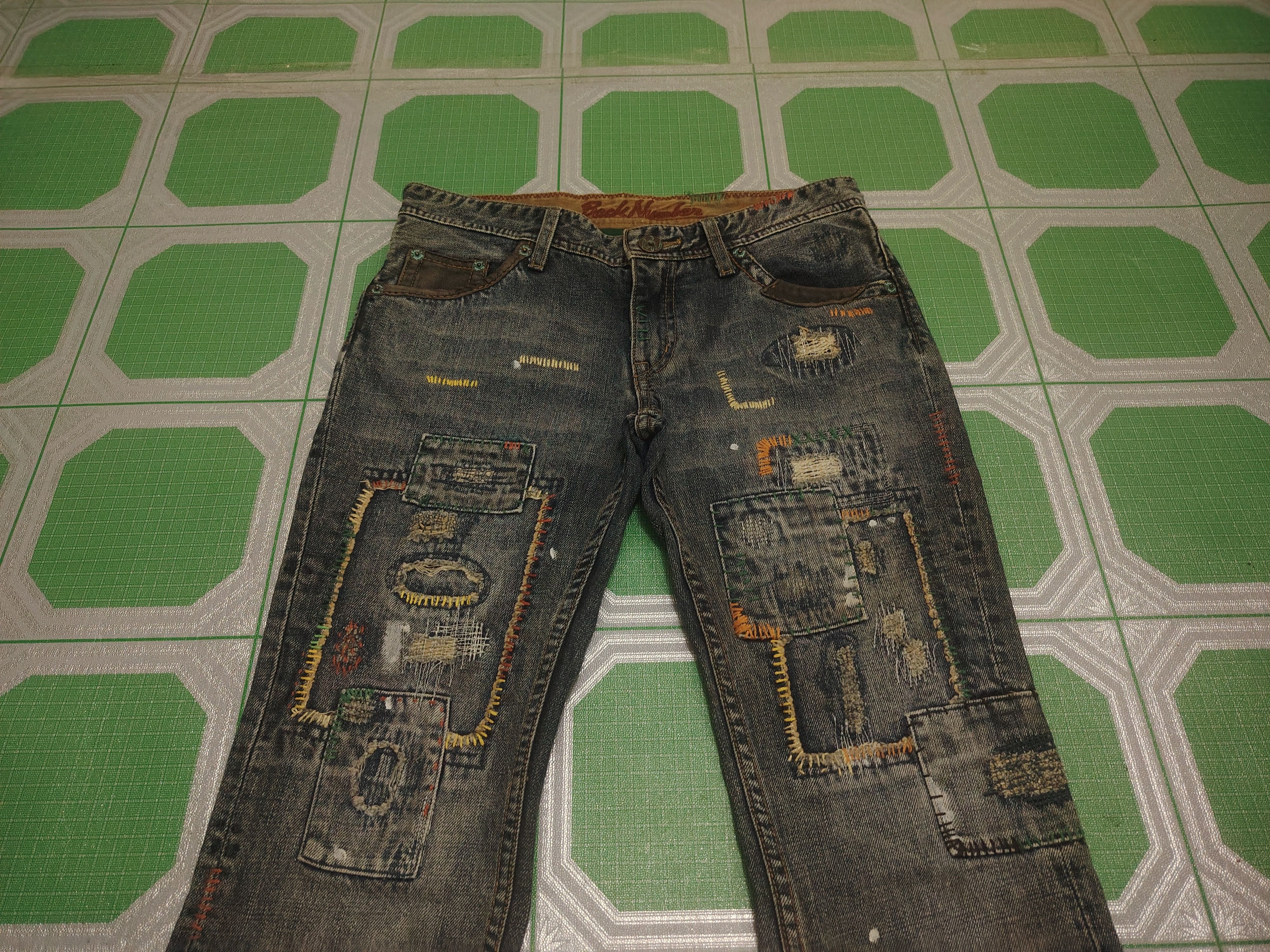 Who Decides War Japanese Back Number Patchwork Boro Flared Jeans Distressed Size US 30 / EU 46 - 10 Thumbnail