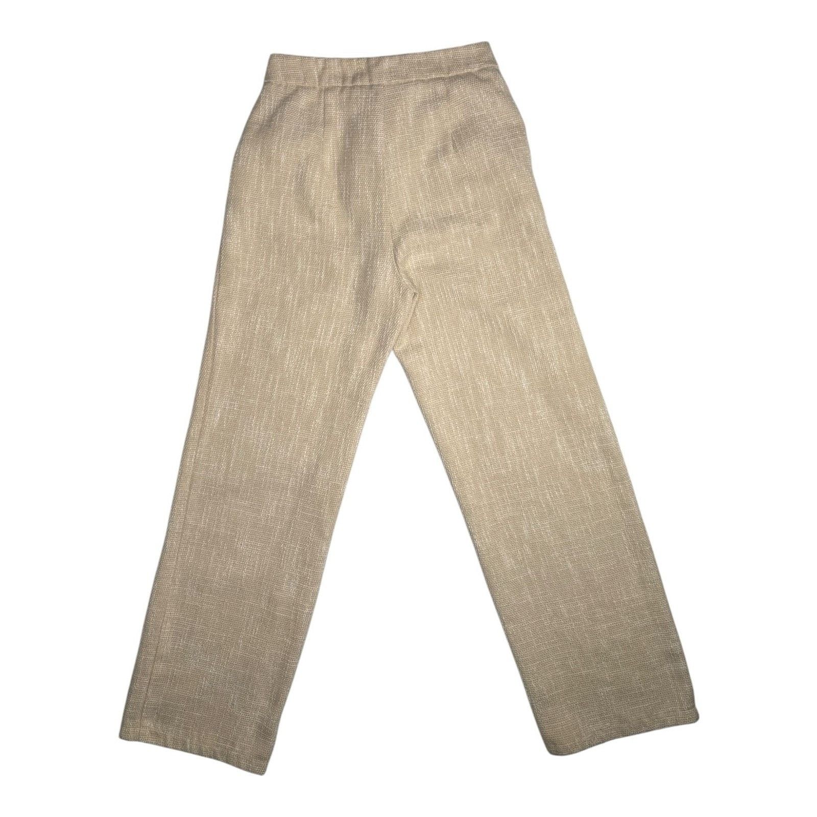 Shein SHEIN Texture High Waisted Straight Pants in Oatmeal Beige Size 22" - 1 Thumbnail
