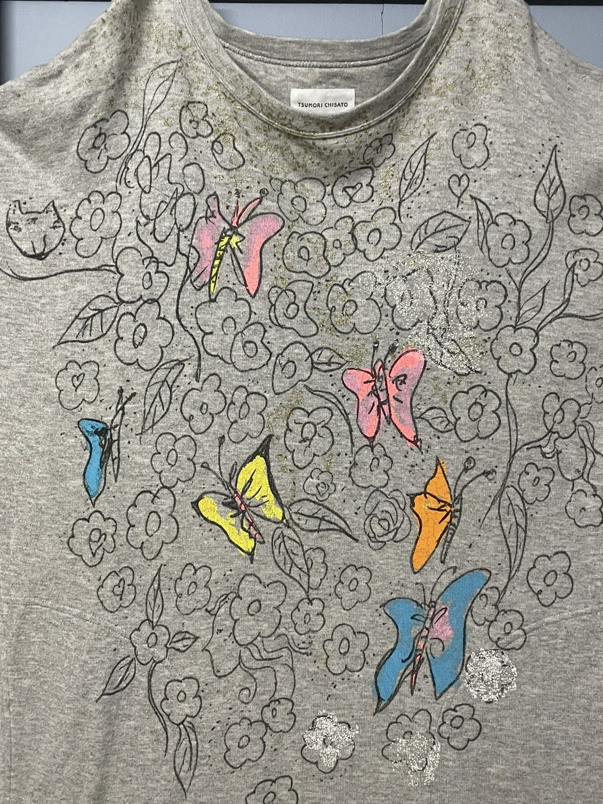 Tsumori Chisato Vintage Designer Tsumori Chisato Floral & Butterfly Art Tee Size US XL / EU 56 / 4 - 3 Thumbnail
