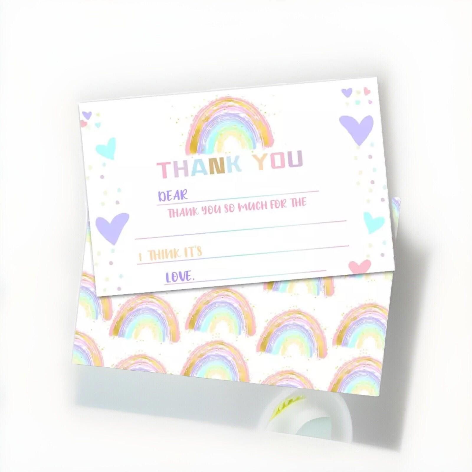 Designer Thank You Cards Boho Rainbow 20pack Cards with Envelopes Size ONE SIZE - 1 Thumbnail