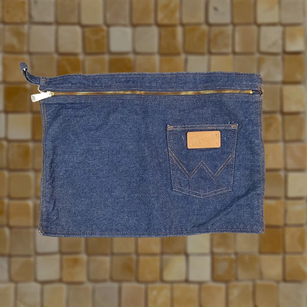 Wrangler Vintage Wrangler Western Denim Small Tote Clutch Bag Zipper Pouch Purse Cowboy Womens Bag Size ONE SIZE - 1 Thumbnail