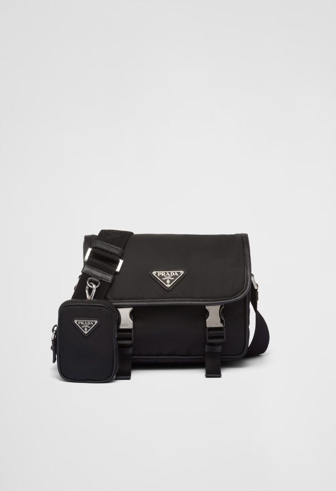 Prada Men Re-Nylon and Saffiano leather shoulder bag Size ONE SIZE - 1 Thumbnail