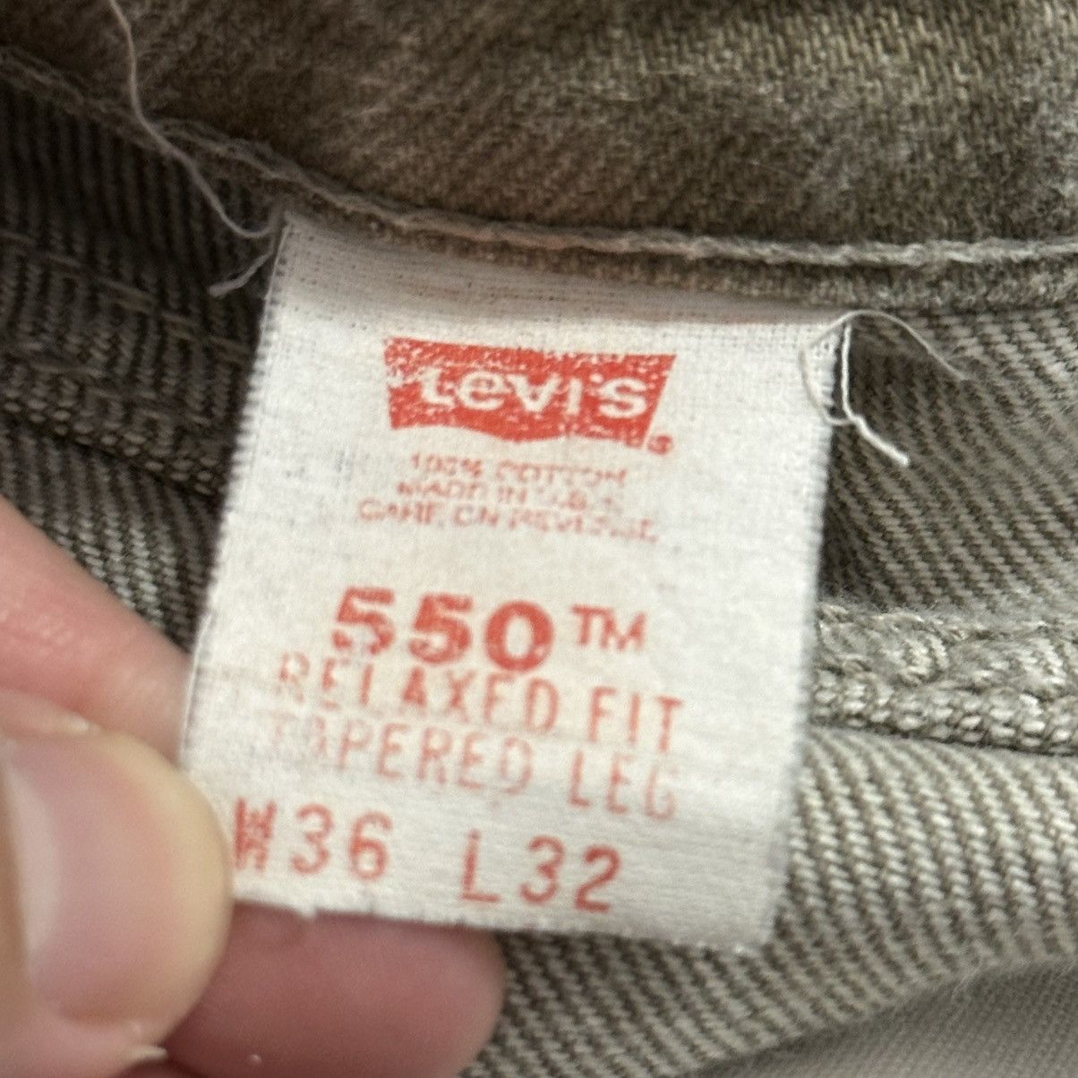 Levi's Levi’s Orange Tab 550 USA 90s Denim Olive Green 36x32 90s Size US 36 / EU 52 - 10 Thumbnail