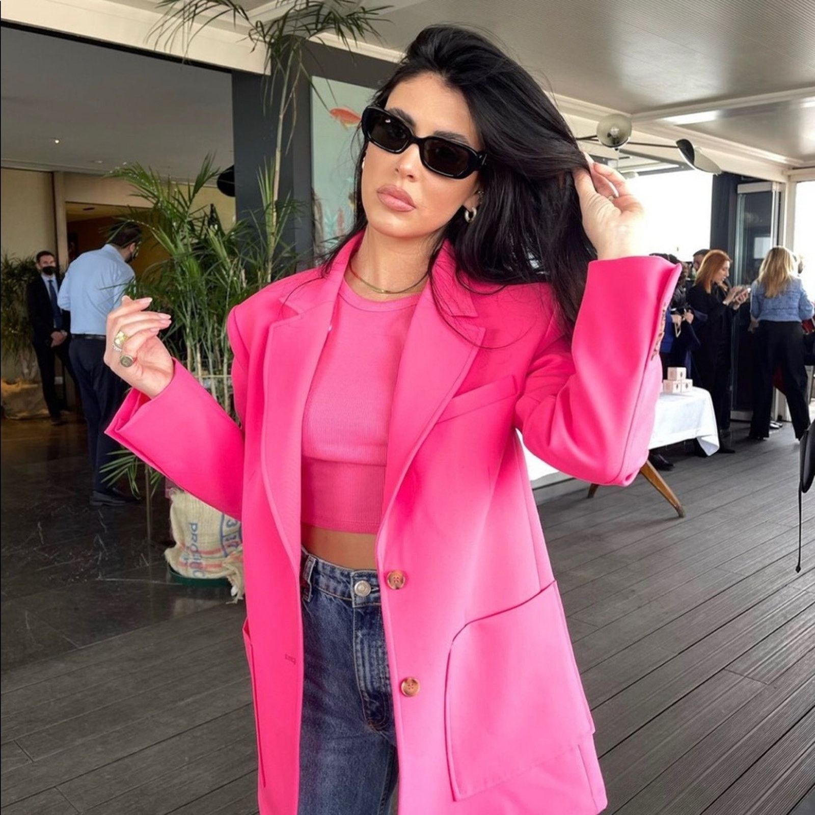 Zara ZARA BLOGGER FAVORITE MENSWEAR STYLE BLAZERNEON PINK Size S / US 4 / IT 40 - 3 Thumbnail