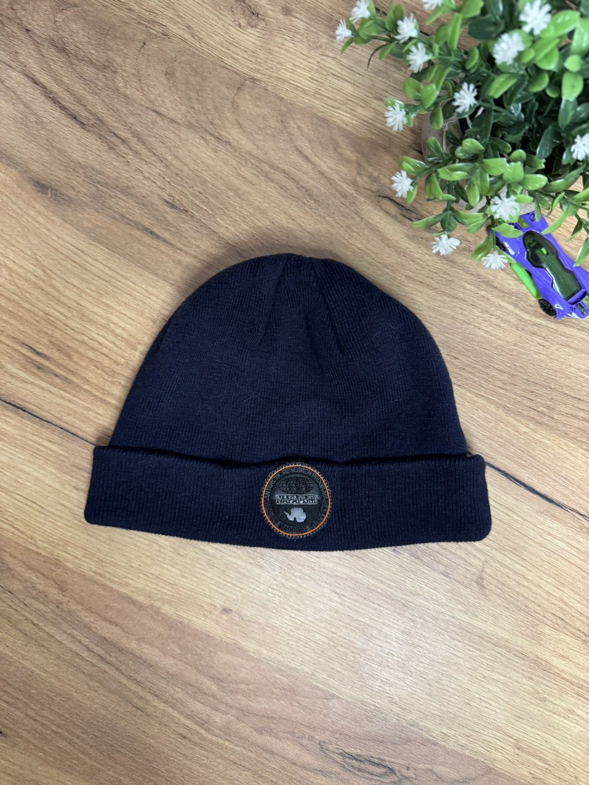 Napapijri Napapijri Logo Patch Beanie Hat – One Size – Navy Size ONE SIZE - 1 Thumbnail