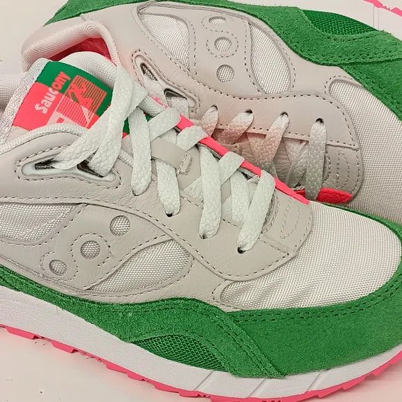 Saucony Saucony Women's Shadow Green/Wht 6000 Split Sneakers - US9.5 Size US 9.5 / IT 39.5 - 8 Thumbnail