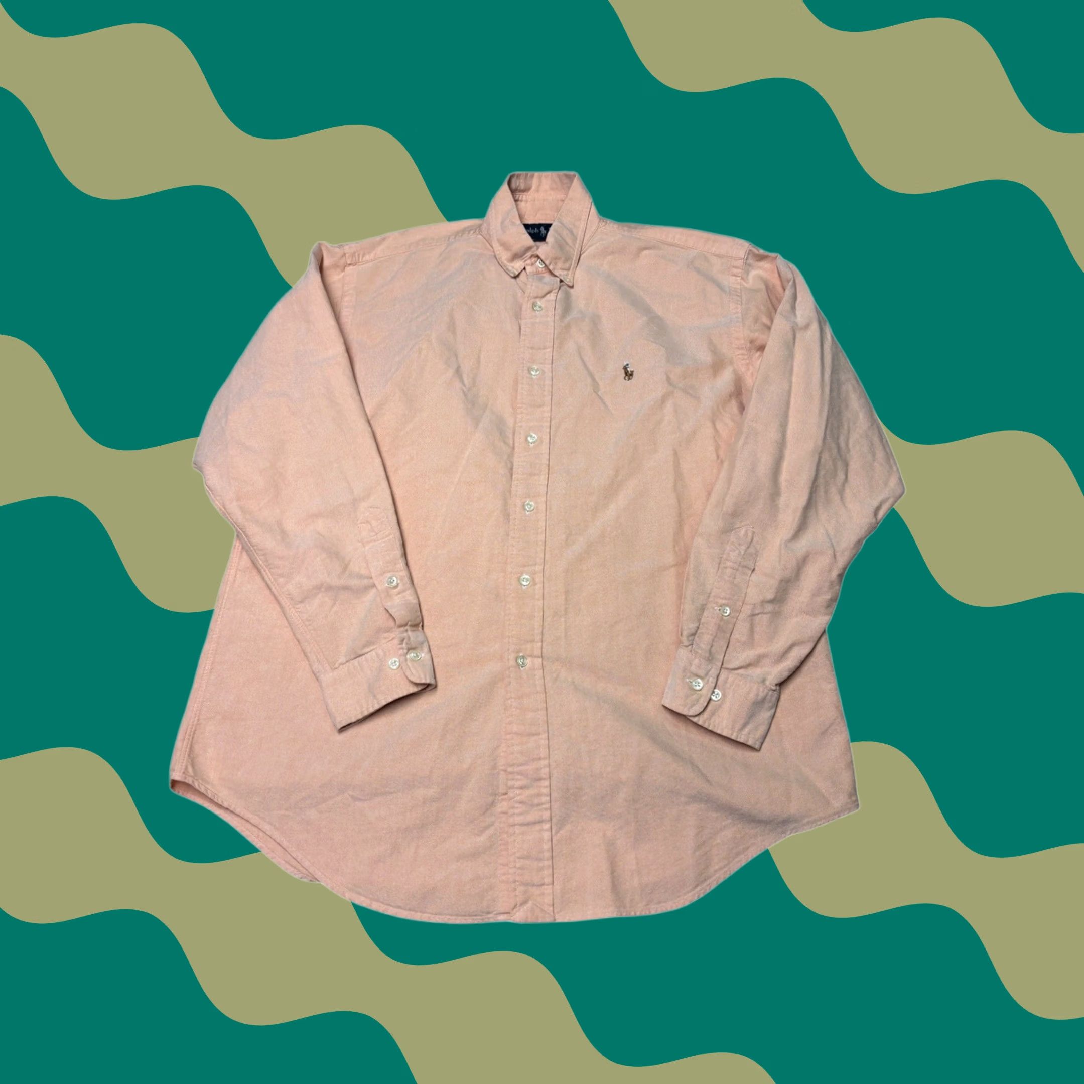 Polo Ralph Lauren Polo Ralph Lauren Shirt Mens L Pink 100% Cotton Button-Down Oxford Long Sleeve Vintage-Style Yarmouth Embroidered Pony Chest 50 in Chest Size US L / EU 52-54 / 3 - 1 Thumbnail