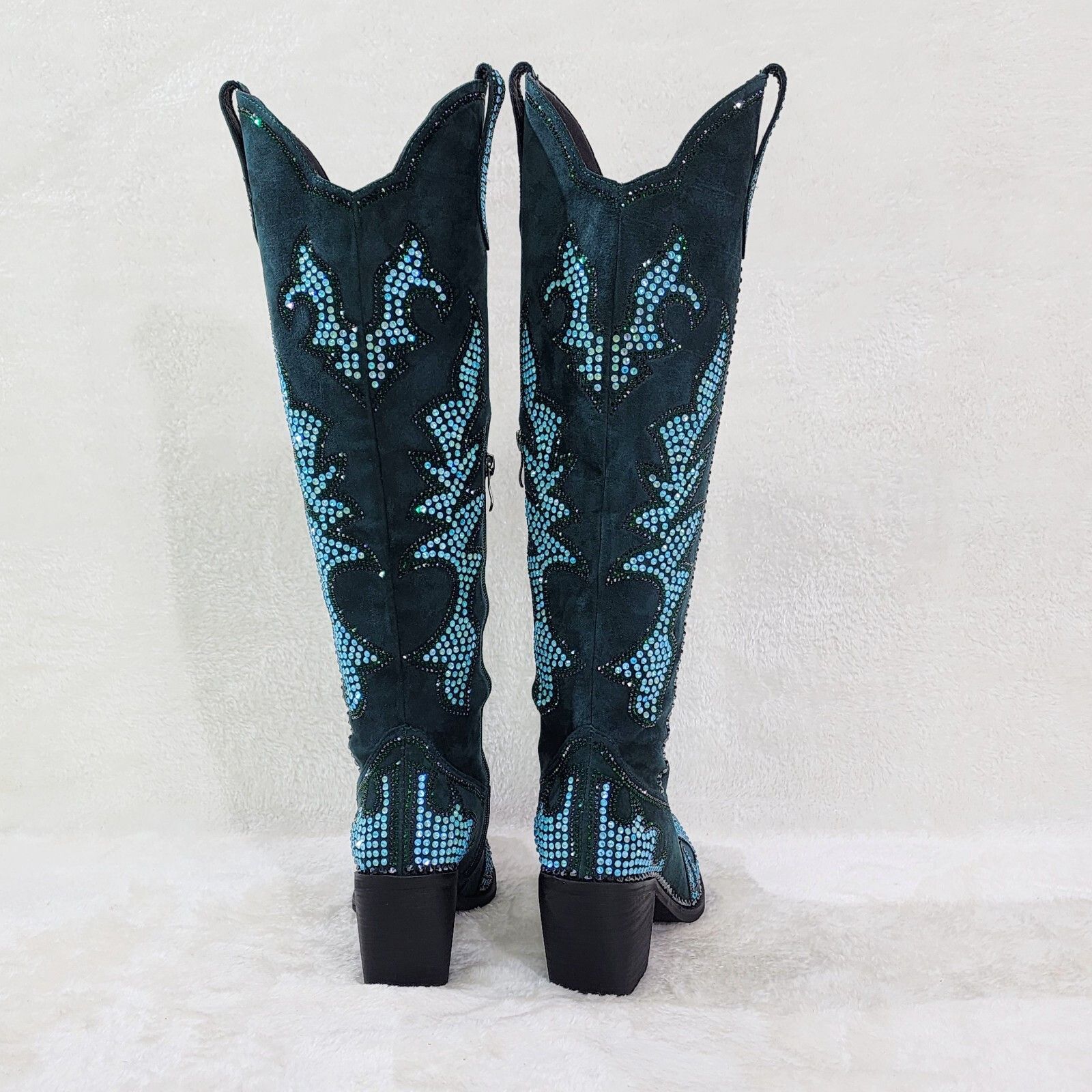 Other Sparks Country Western Cowgirl Knee Boots Dazzleing Iridesce Size US 7.5 / IT 37.5 - 7 Thumbnail