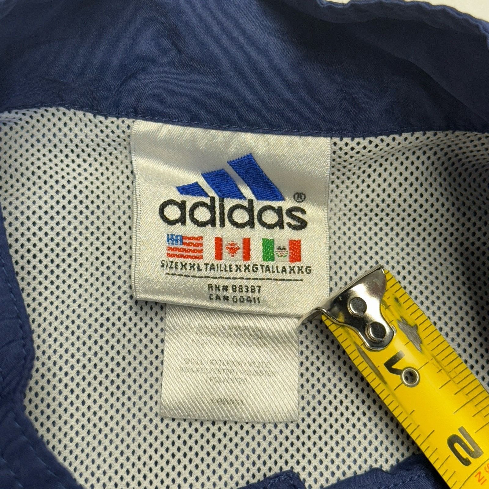 Adidas Vintage Adidas Windbreaker Jacket Mens 2XL 26.5x29.5 Blue Y2 Size US XXL / EU 58 / 5 - 6 Thumbnail