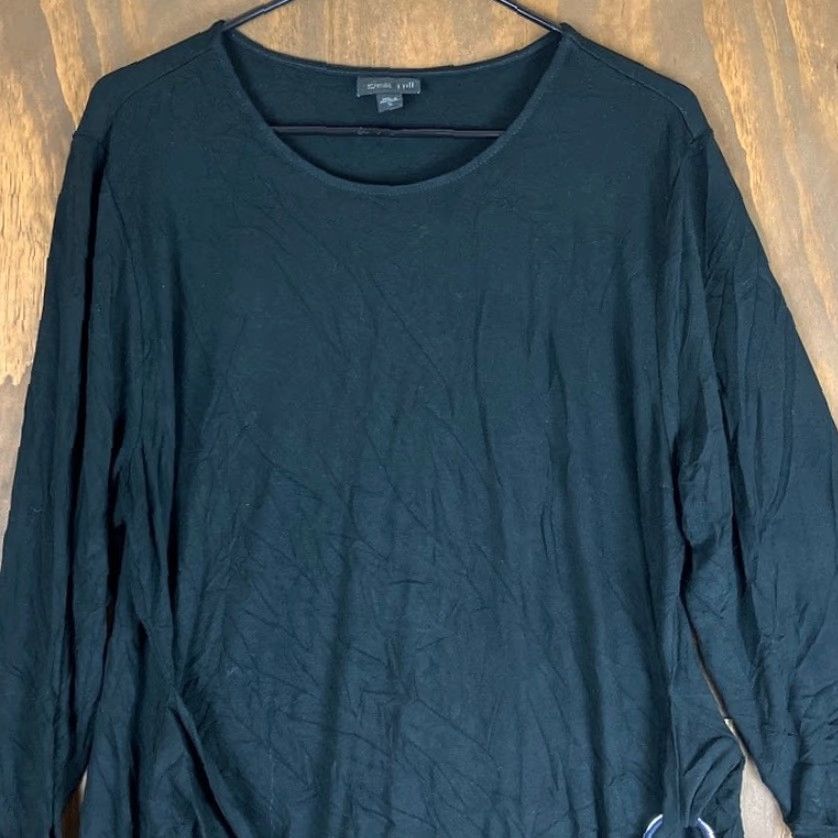 J. Jill VINTAGE J Jill Dress Shirt Dress Women XL Black Wearever Jersey Faux Wrap Stretch Long Sleeveless Casual Size XL / US 12-14 / IT 48-50 - 2 Thumbnail
