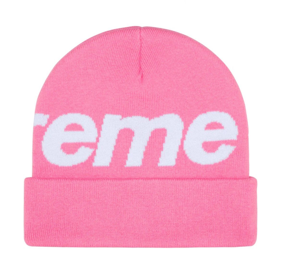Supreme Big Logo Beanie Pink