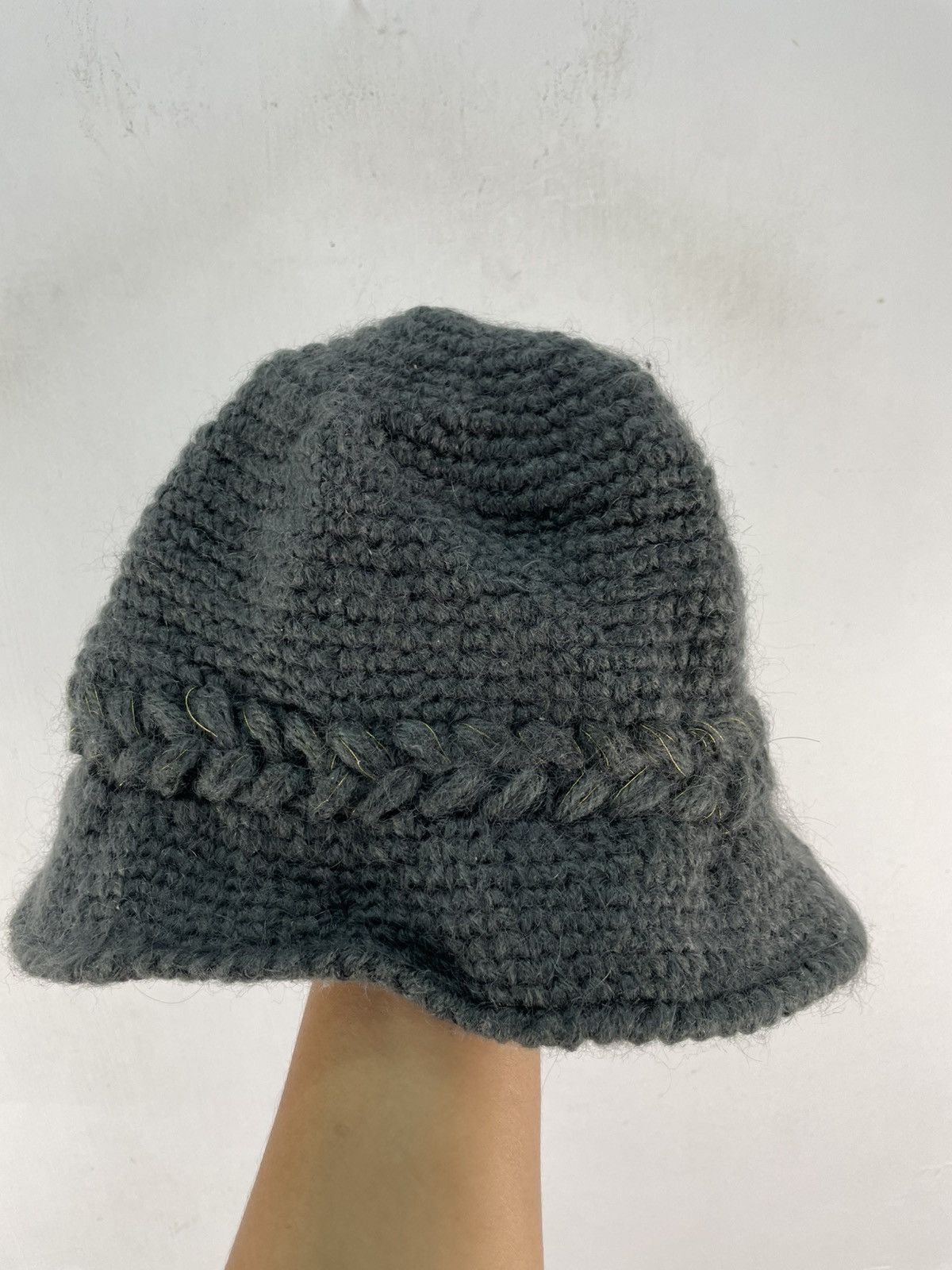 Pierre Cardin × Vintage Vintage 90s Pierre Cardin Paris Mohair Knitted Bucket Hat Size ONE SIZE - 2 Thumbnail