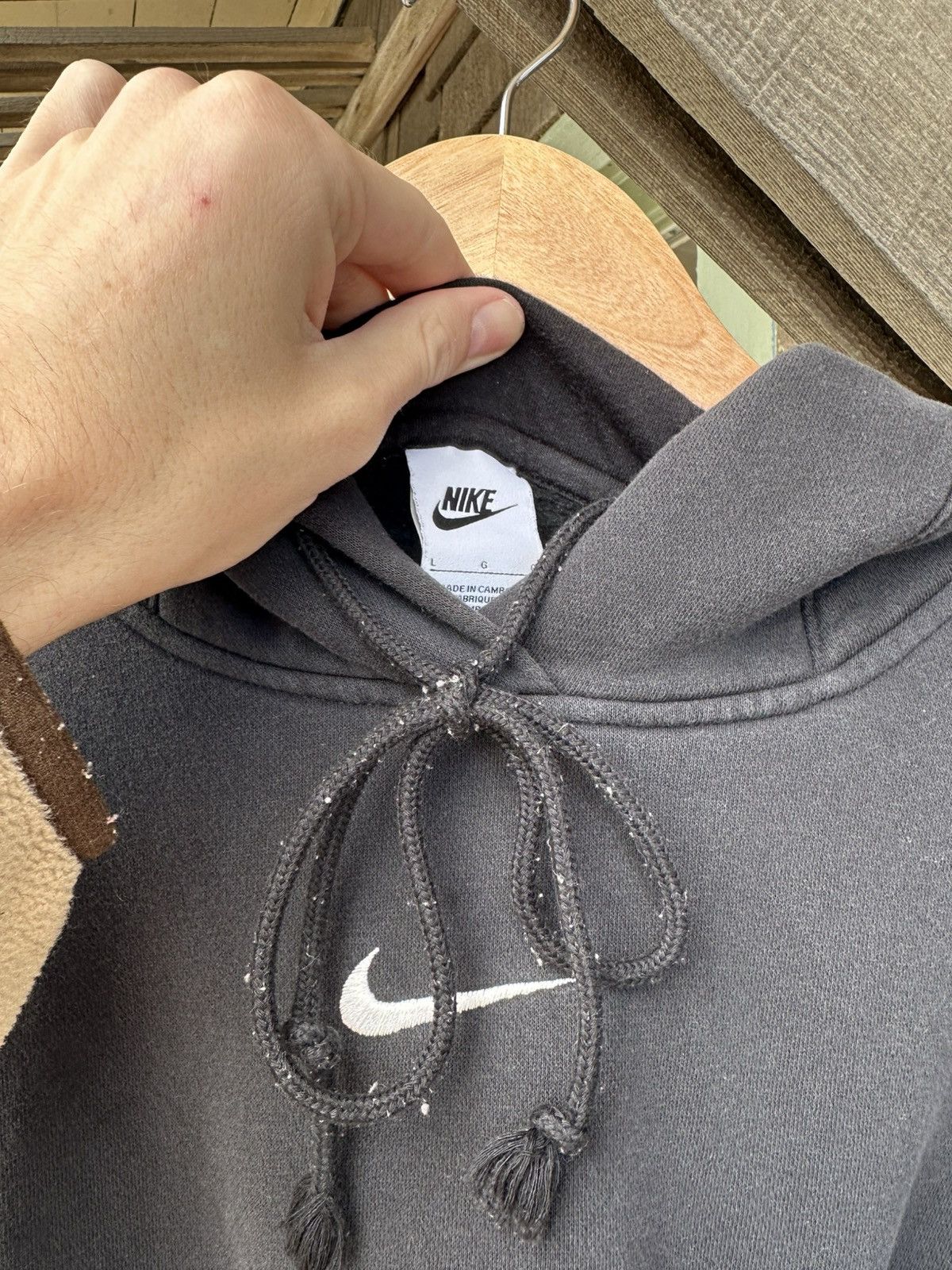 Nike Black Nike Center Swoosh Hoodie L Size US L / EU 52-54 / 3 - 2 Thumbnail