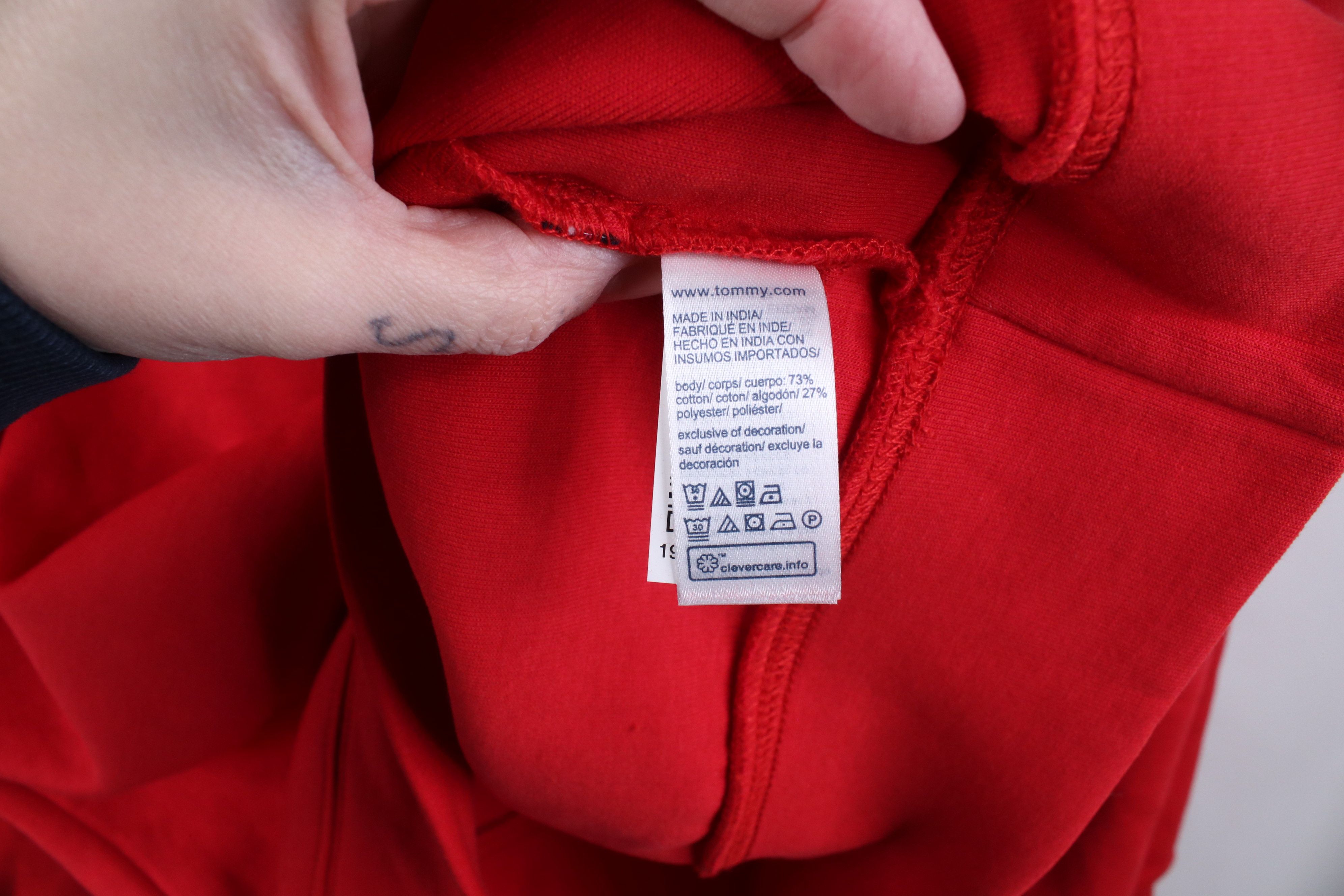 Tommy Hilfiger Deadstock Y2K Tommy Hilfiger Cotton Knit 1/4 Zip Sweater Red Size US L / EU 52-54 / 3 - 11 Thumbnail