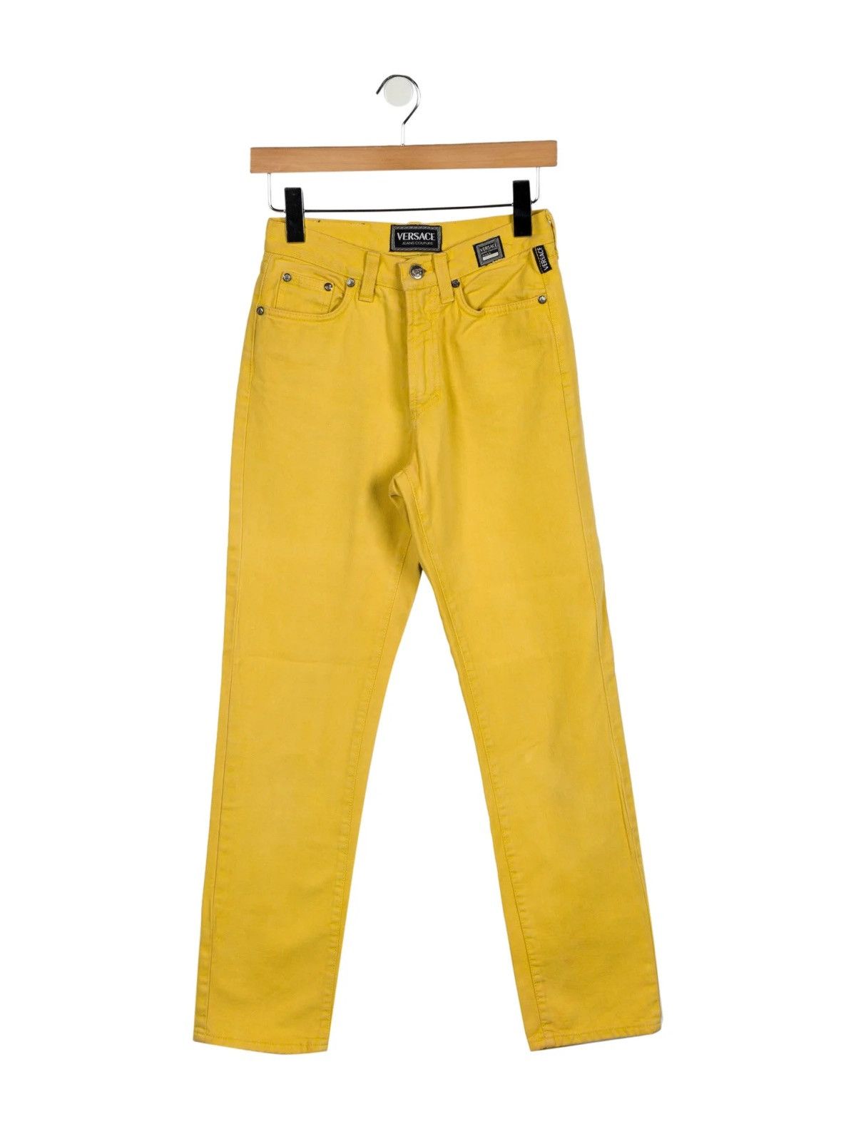 Versace Jeans Couture VERSACE Jeans Couture Vintage Yellow Straight Leg Jeans Size 26" / US 2 / IT 38 - 1 Thumbnail