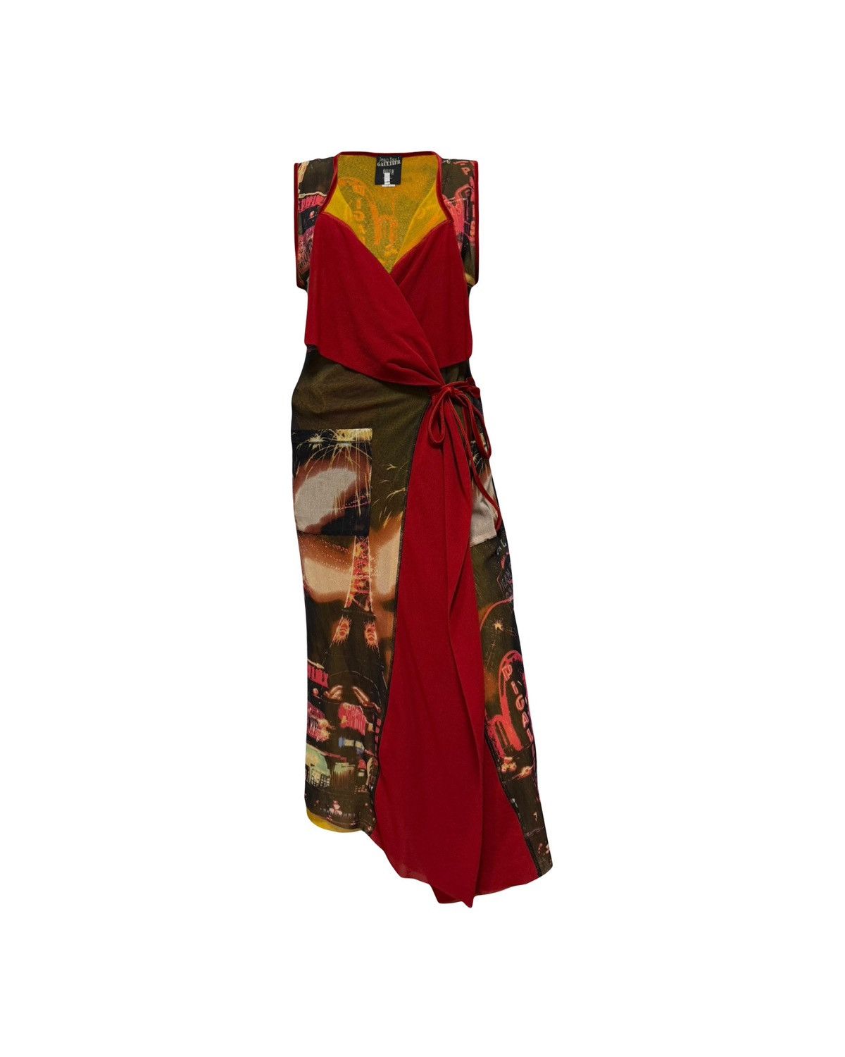 Jean Paul Gaultier JEAN PAUL GAULTIER 2000 Eiffel Tower City Print Wrap Dress Size S / US 4 / IT 40 - 1 Thumbnail