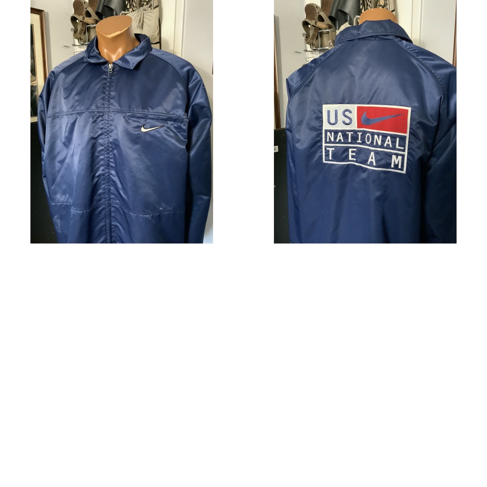 Vintage VTG 90s Nike Swoosh Team USA US United States National Team Embroidered Satin Jacket Sz. L Size US L / EU 52-54 / 3 - 9 Thumbnail