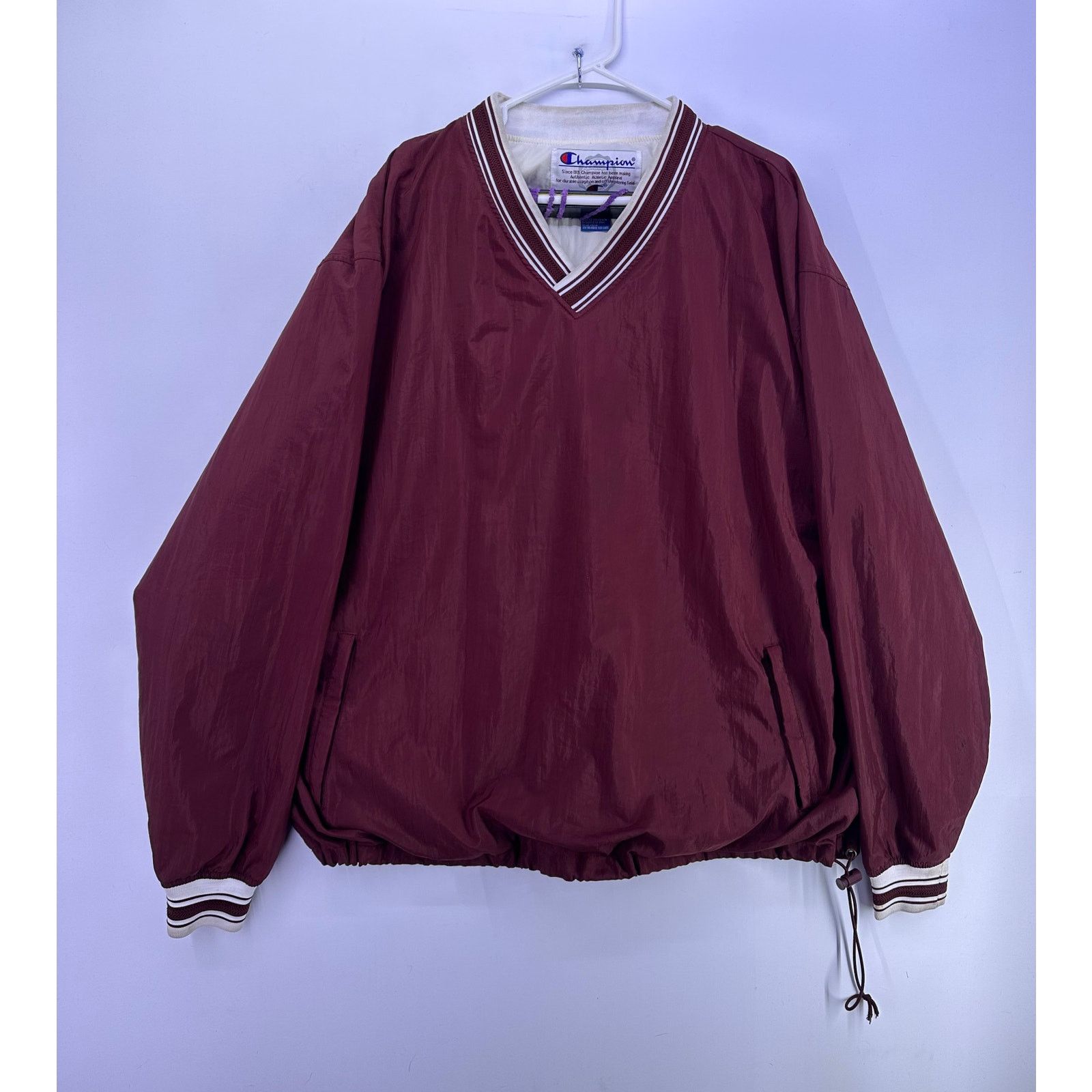 Champion Vintage 90'S-00'S Champion V-neck nylon pullover mens sizeXL Size US XL / EU 56 / 4 - 1 Thumbnail