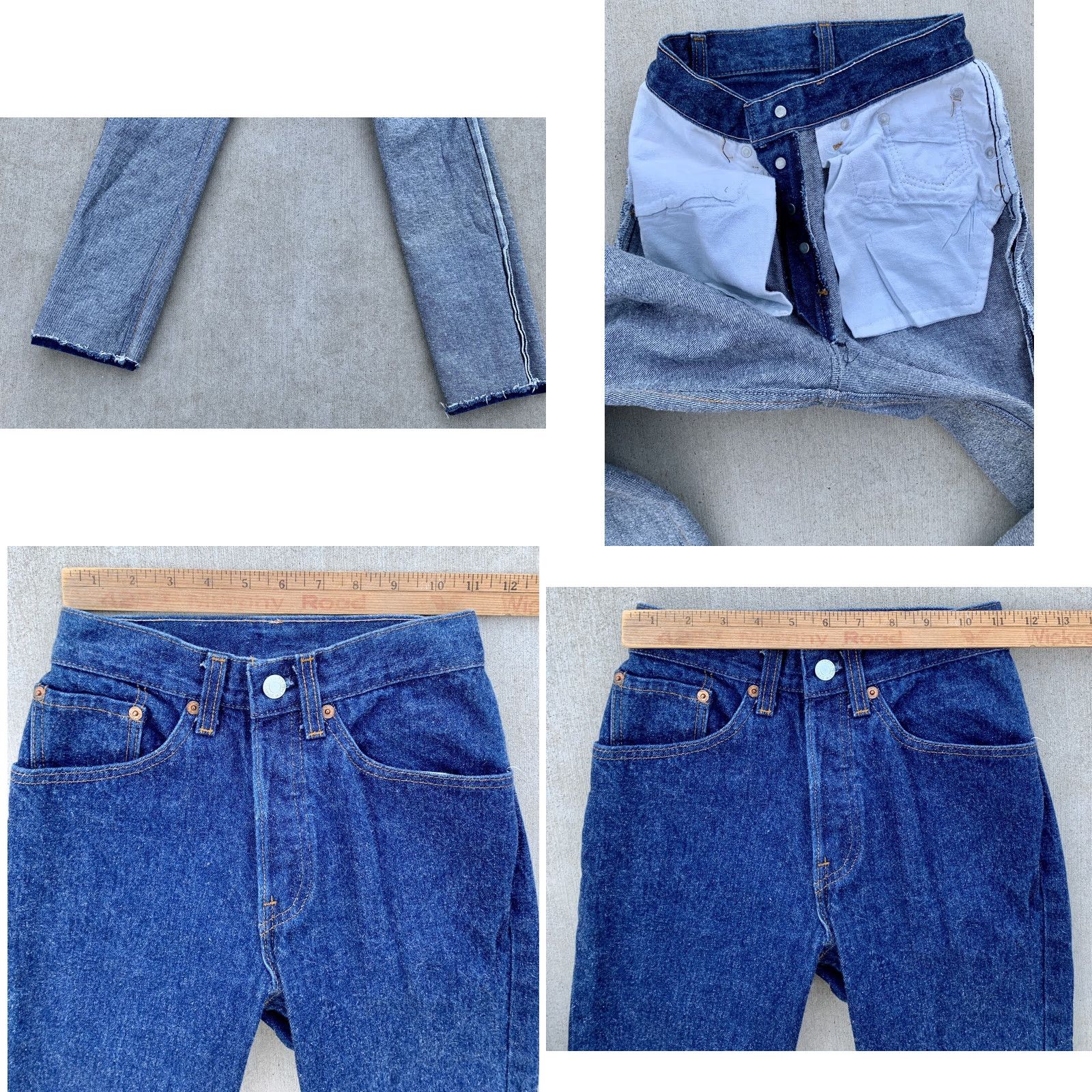 Levi's VINTAGE Levi's Button Fly 501 Jeans Junior Size 3 23" Waist 30" Inseam Blue Mens Womens Boys Girls Size 26" / US 2 / IT 38 - 11 Thumbnail