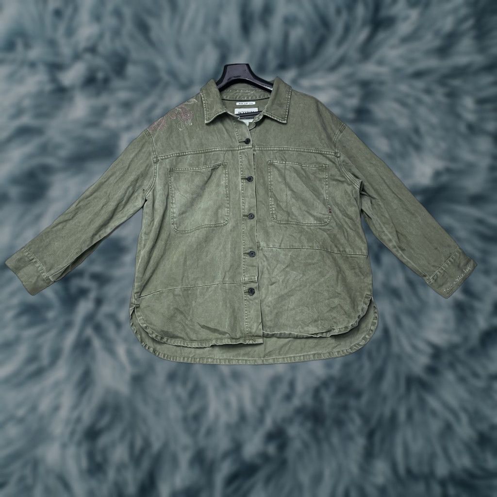 Scotch & Soda Scotch & Soda Oversized Boxy Button up Army Green Floral Utility Jacket XL Unisex Adults Man/Women - Floral, Utility, Casual Jacket Size XL / US 12-14 / IT 48-50 - 1 Thumbnail
