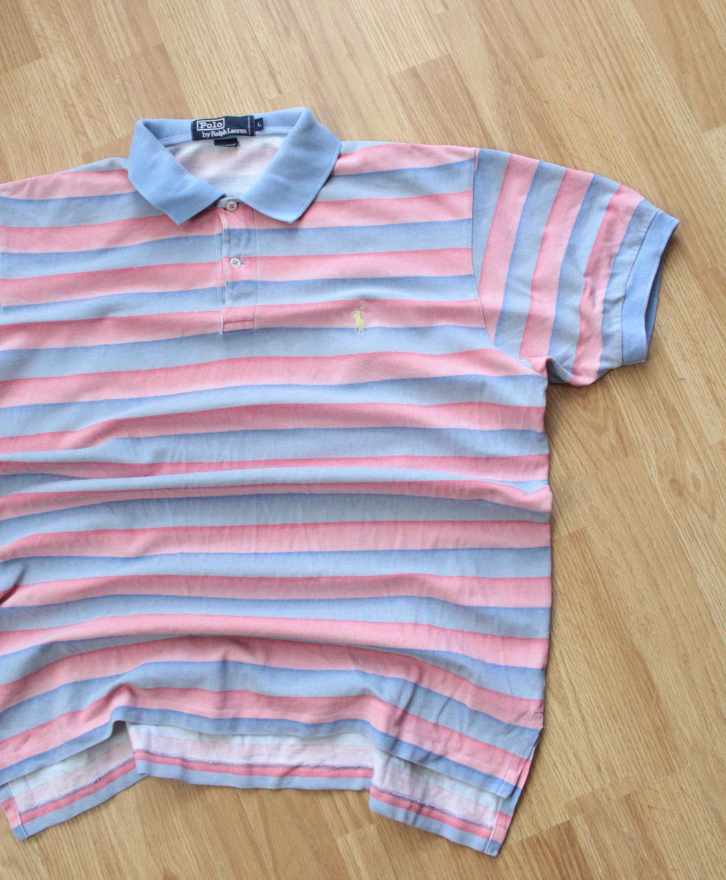 Polo Ralph Lauren 🔥 Vintage Polo Ralph Lauren Striped Gradient Polo Shirt Tee Size US L / EU 52-54 / 3 - 1 Thumbnail