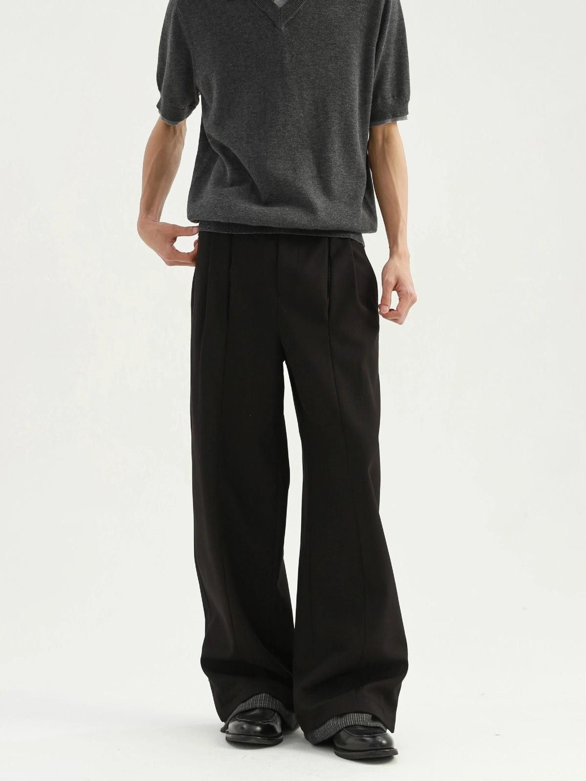 Black Wide Leg Dress Pants Loose Fit Trousers