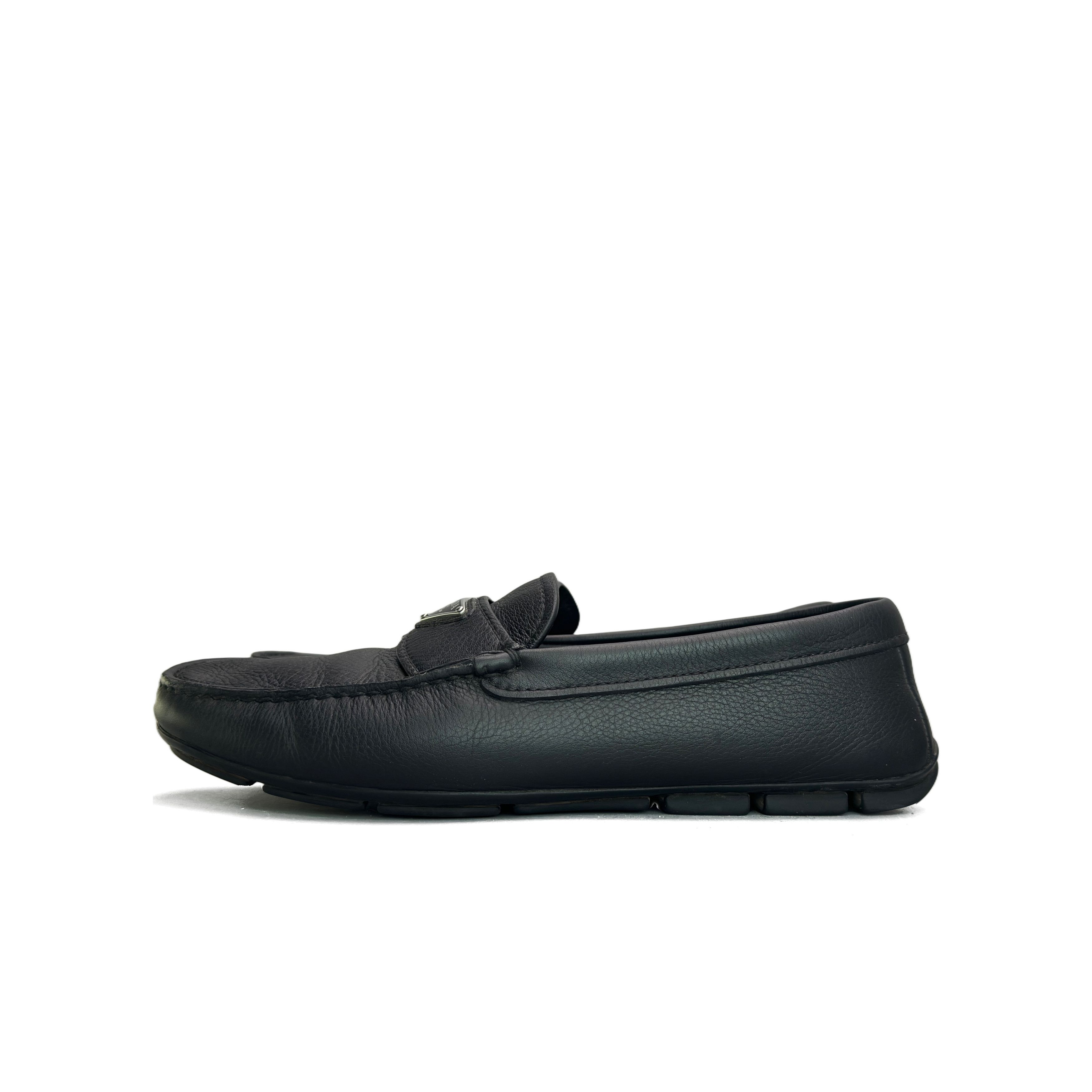 Prada PRADA Logo Leather Loafers Size 7 Size US 7 / EU 40 - 1 Thumbnail