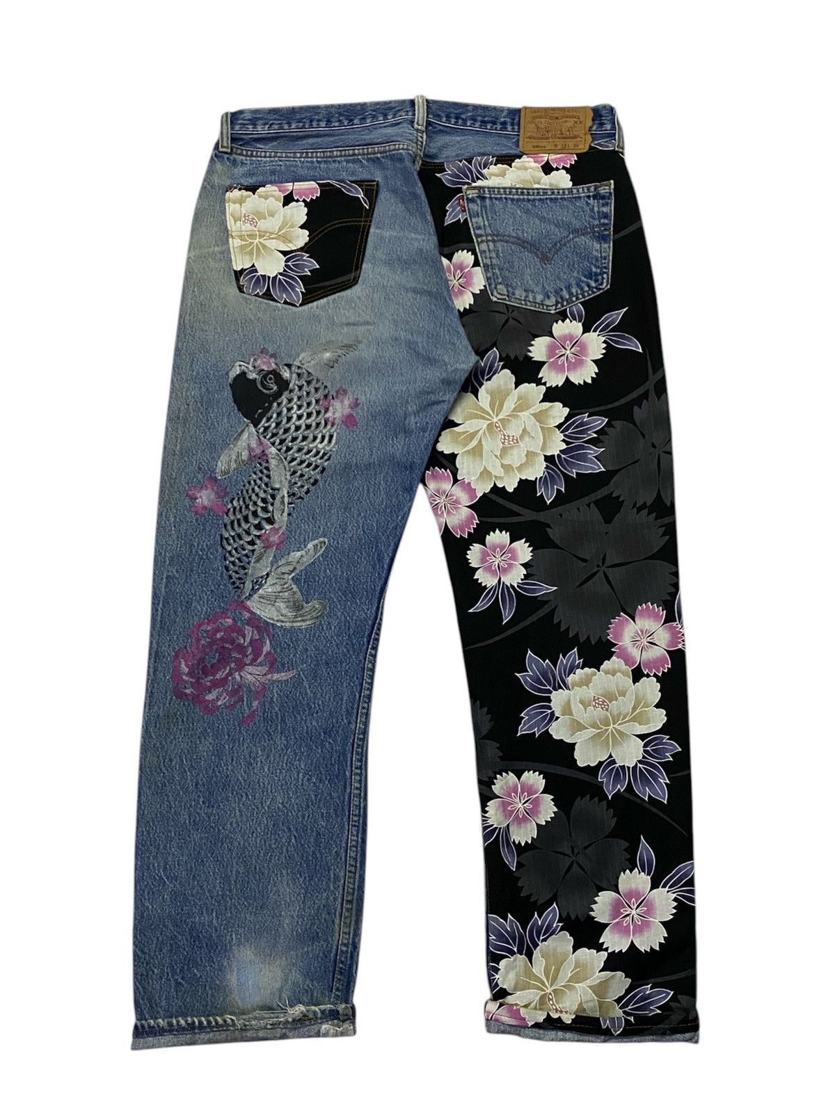 Levi's Vintage Levi’s 501 Custom Sukajan Distressed Denim Pants Size US 36 / EU 52 - 3 Thumbnail