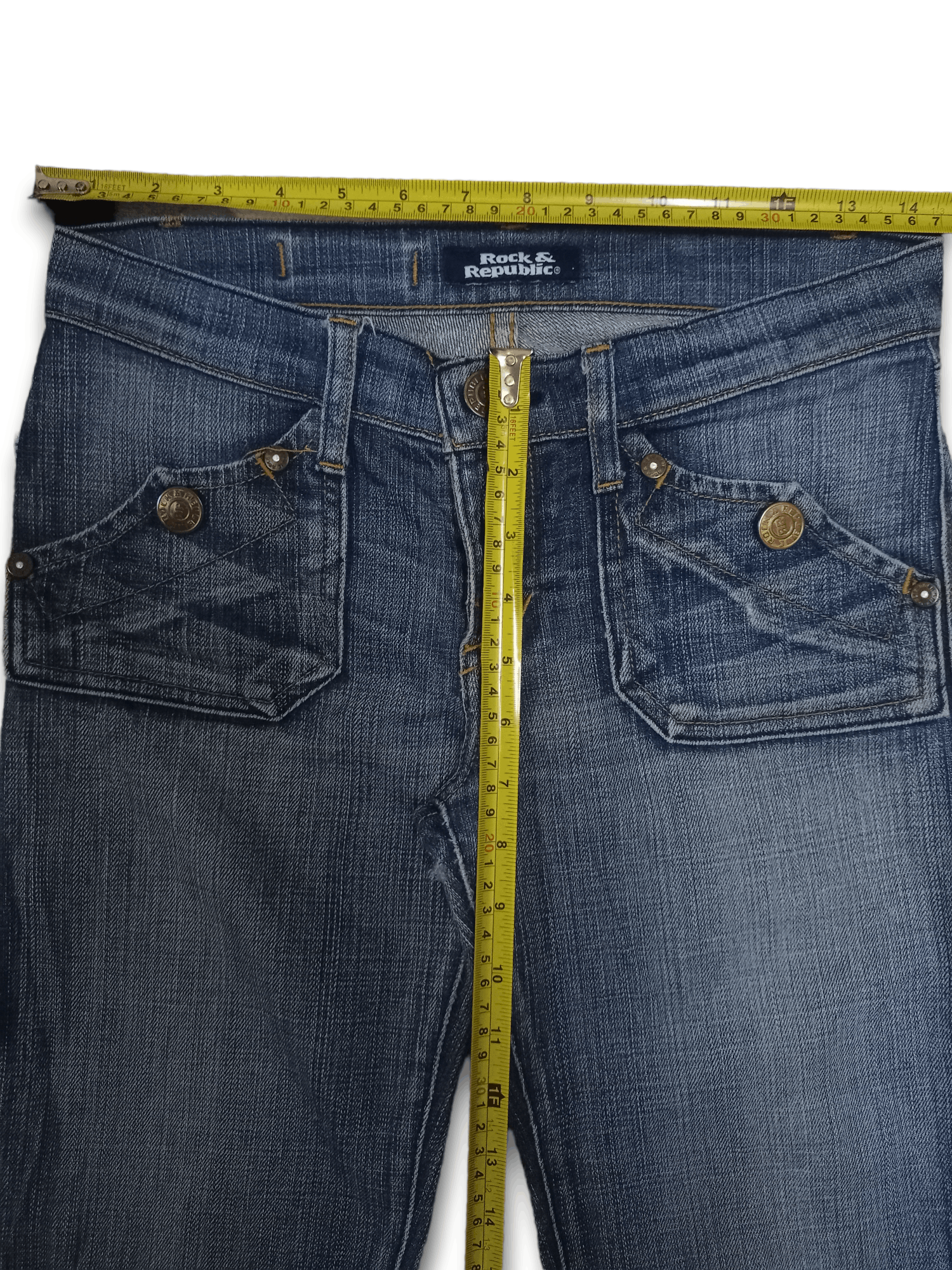 Rock & Republic Vintage Rock & Republic Blue Wash Flare Jeans Size 29" - 10 Thumbnail