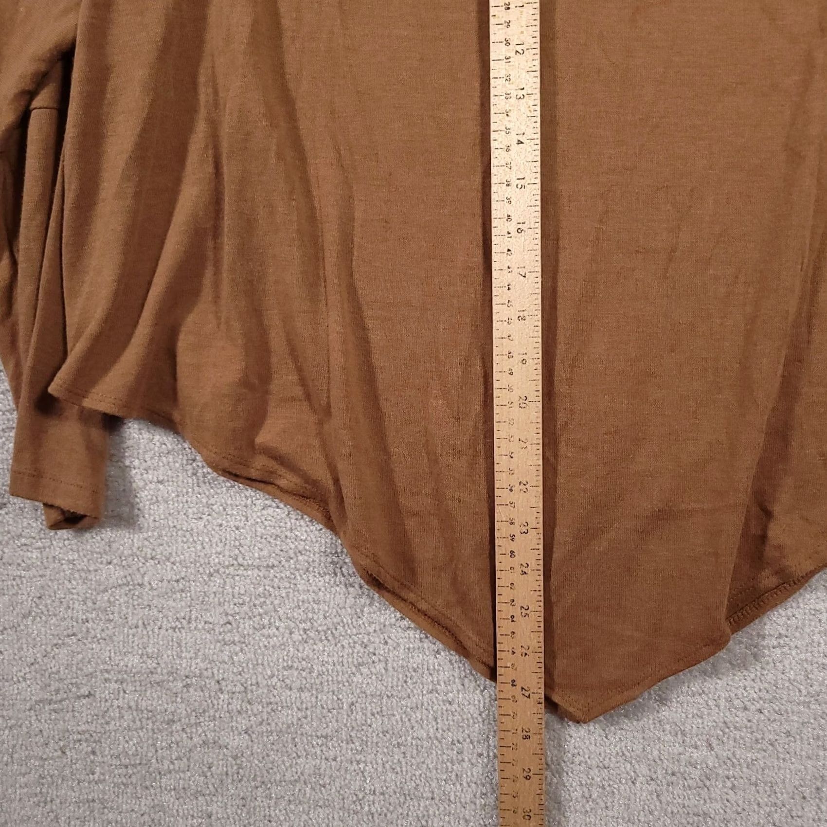 J Brand VINTAGE Slinky Brand Asymmetrical Hem Shirt Women 1X Plus Brown Stretch USA Made Shirt Women Plus Sized T-Shirt Tunic Long Sleeve Casual Size XL / US 12-14 / IT 48-50 - 7 Thumbnail