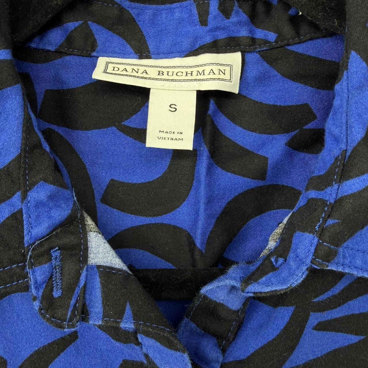Other Dana Buchman Women's Size S Blue Black Abstract Button Size S / US 4 / IT 40 - 2 Thumbnail