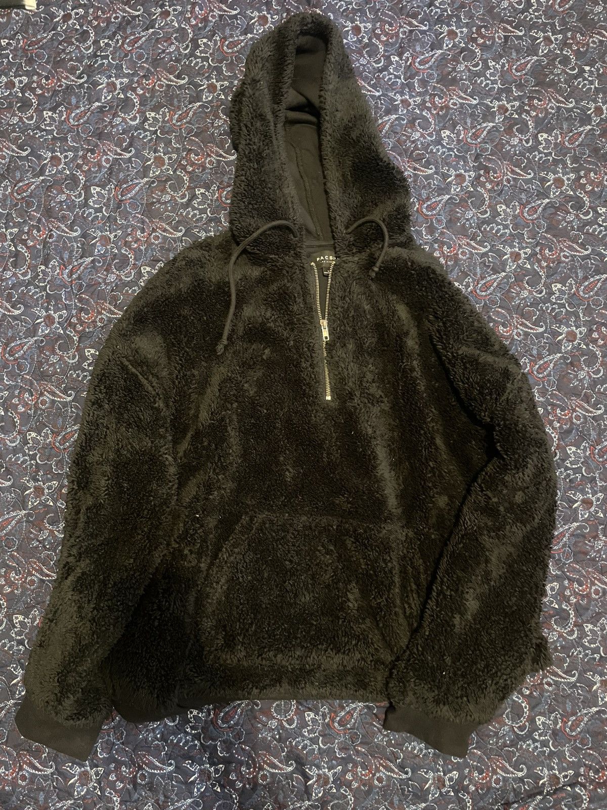 Pacsun Pacsun Black Sherpa Quaterzip Hoodie Size US L / EU 52-54 / 3 - 1 Thumbnail