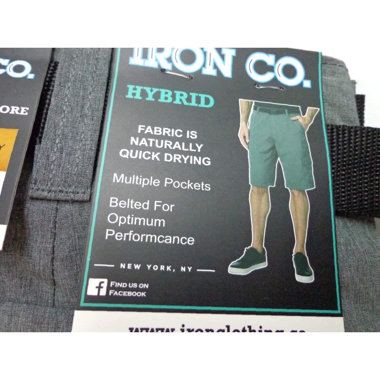 Vintage IRON CO. Hybrid Shorts Belted Heather Gray 29 NEW Men Regular Size 29 Gray Iron Co. 92% Polyester 8% Spandex Heathered Belted Hybrid Shorts 29 Mens Size US 29 - 5 Thumbnail
