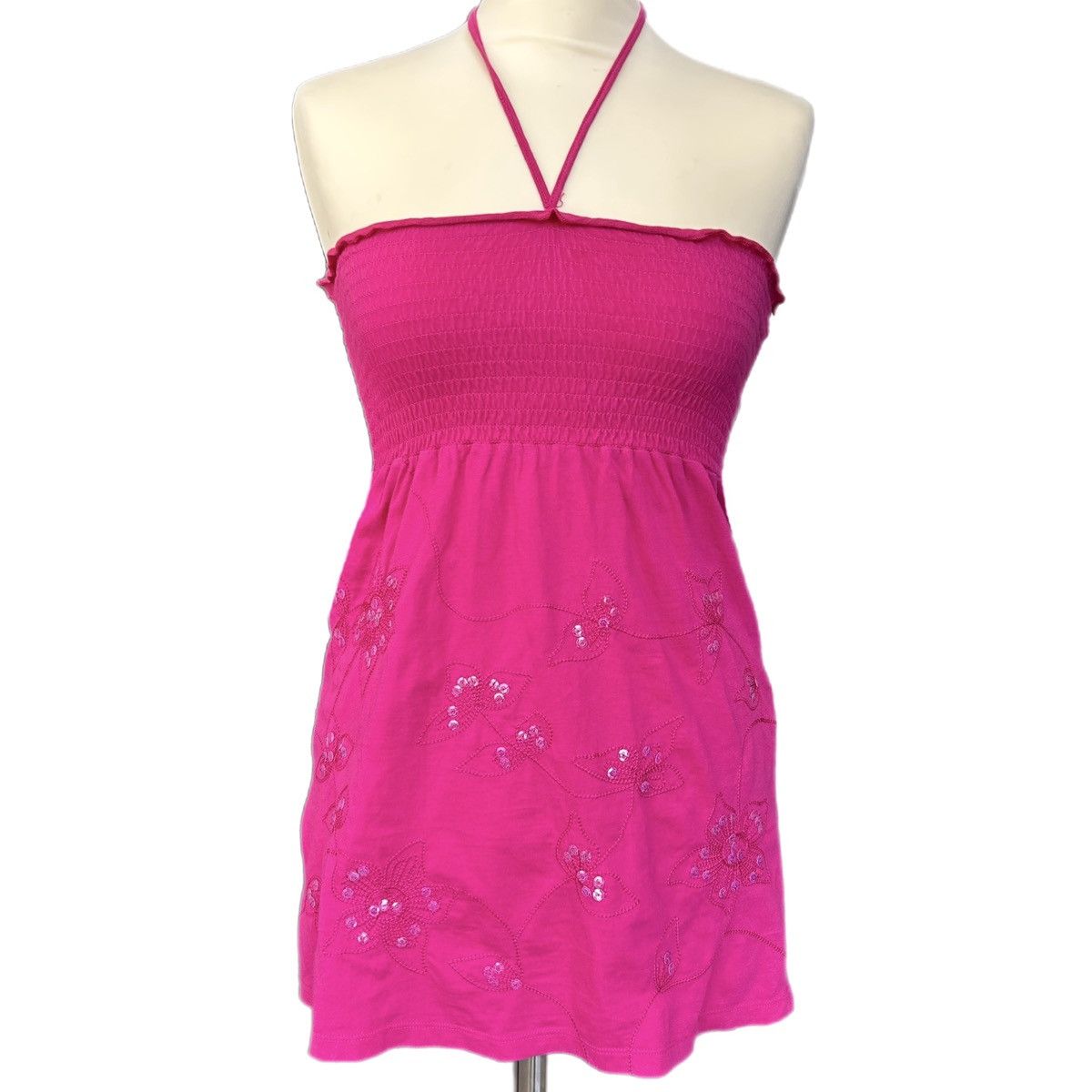 Other y2k pink halter floral embroidered babydoll top Size S / US 4 / IT 40 - 1 Thumbnail