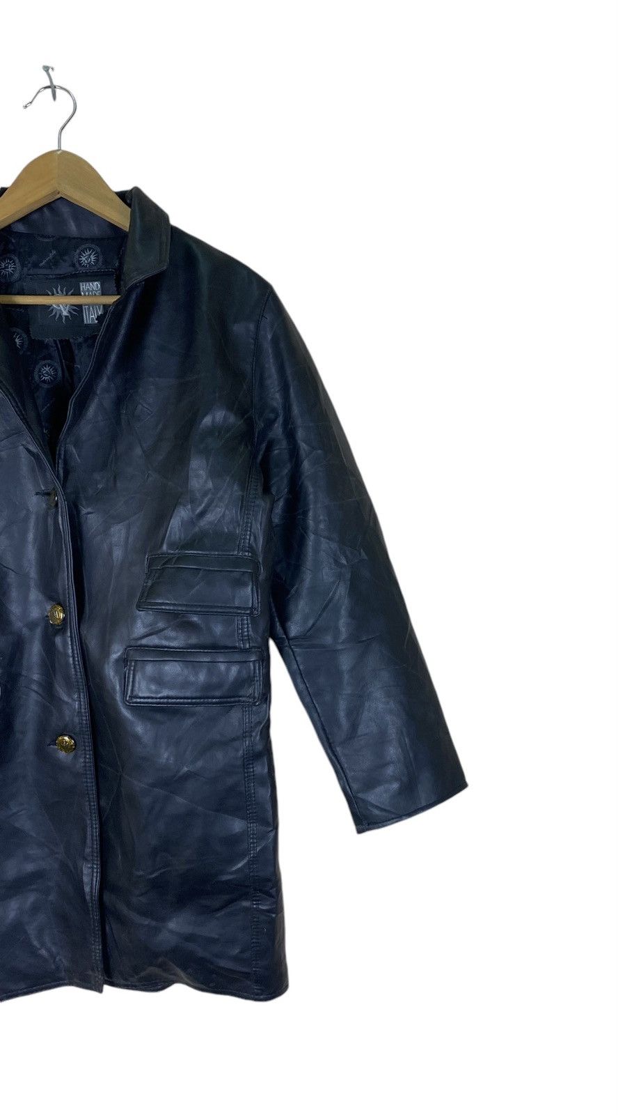 Vintage Vintage GV Italian Designer Long Leather Jacket Size US M / EU 48-50 / 2 - 3 Thumbnail