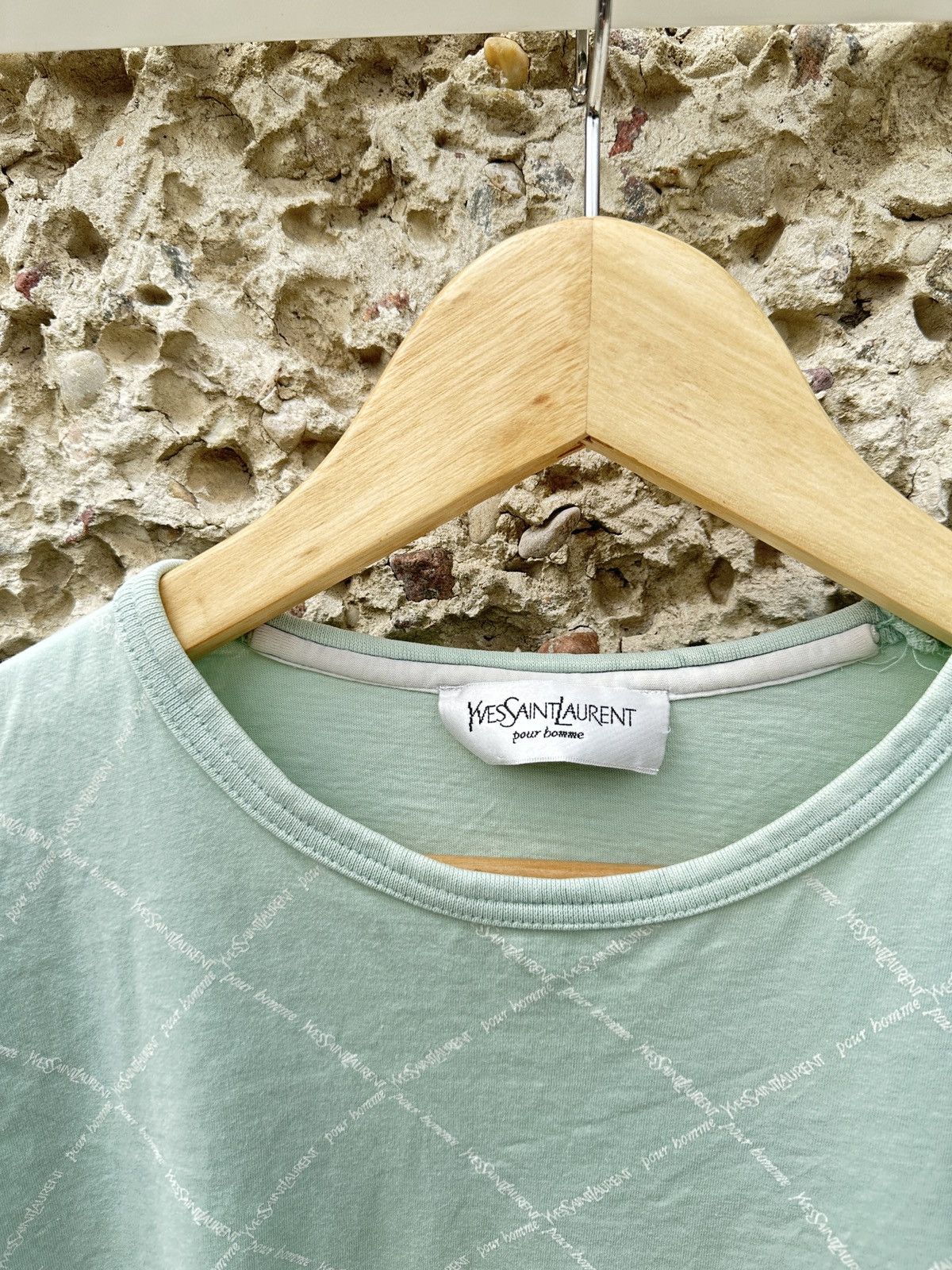 Yves Saint Laurent Vintage YSL monogram mint pastel tee t-shirt Size US M / EU 48-50 / 2 - 2 Thumbnail