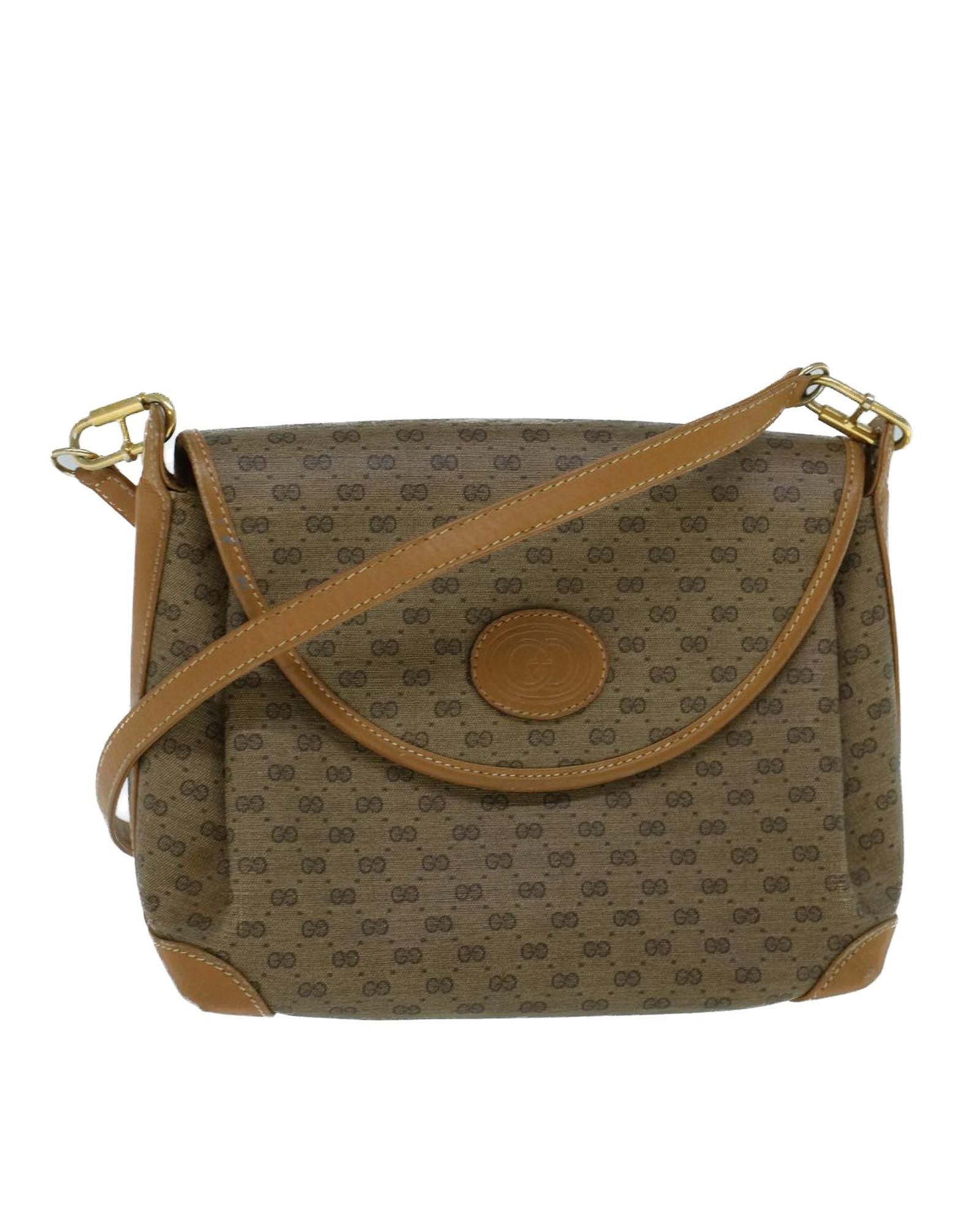 image of Gucci Beige Canvas Micro Small Shoulder Bag, Women's