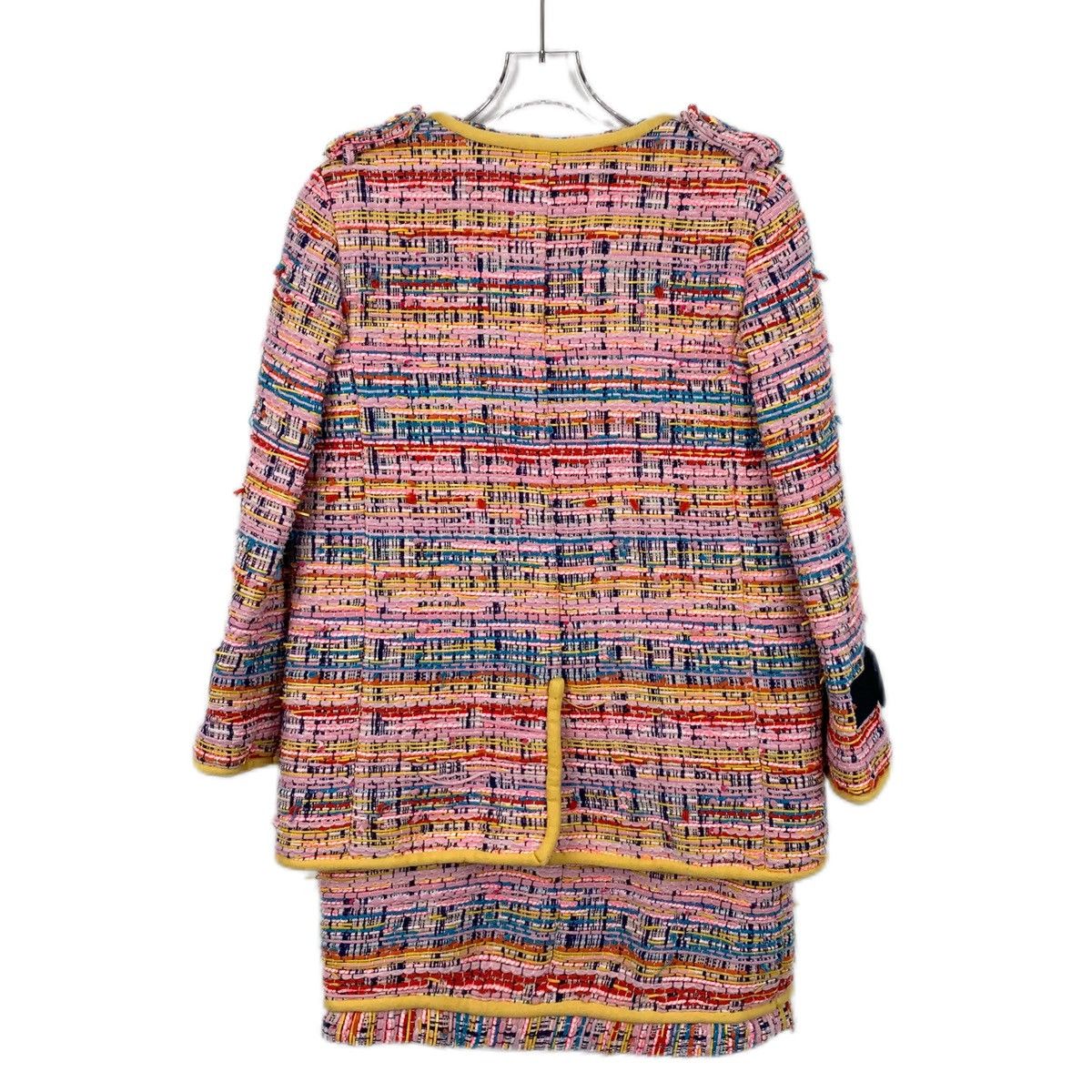 Chanel Chanel Pink Rainbow Woven Tweed Dress Set K26WX Size XXS / US 00 / IT 34 - 2 Thumbnail