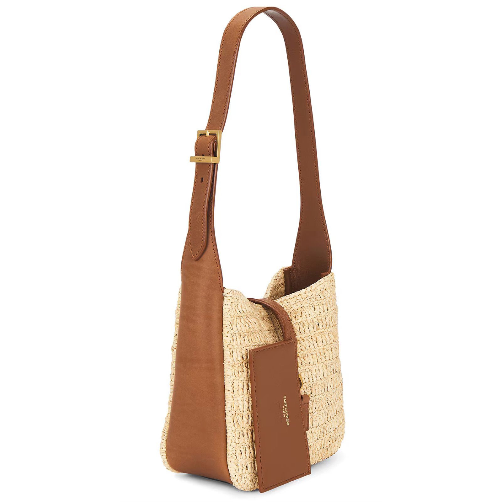 Yves Saint Laurent Saint Laurent Baby Le 5 A 7 Raffia YSL Hobo Bucket Bag Size ONE SIZE - 7 Thumbnail