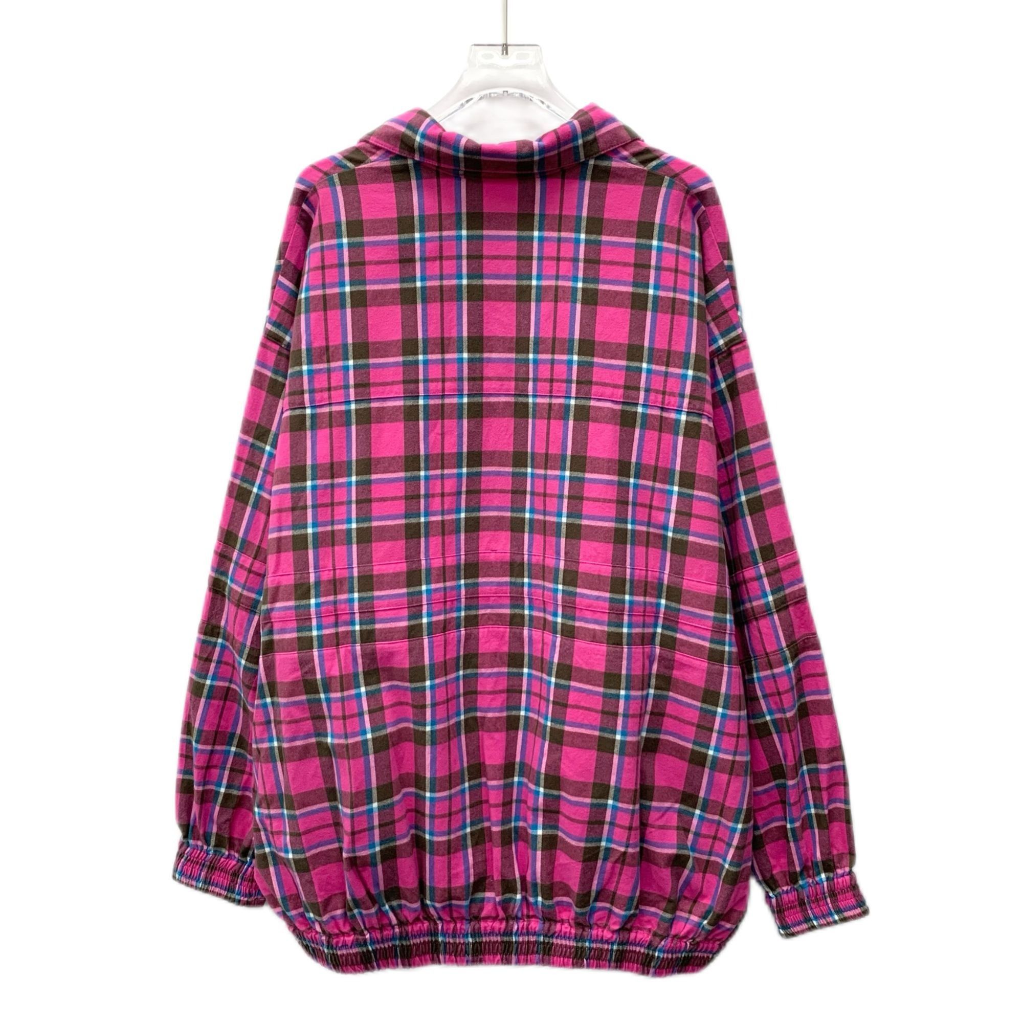 Balenciaga Balenciaga Pink Plaid Cotton Zip-Up Jacket With Elastic Hem Size XXS / US 00 / IT 34 - 8 Thumbnail